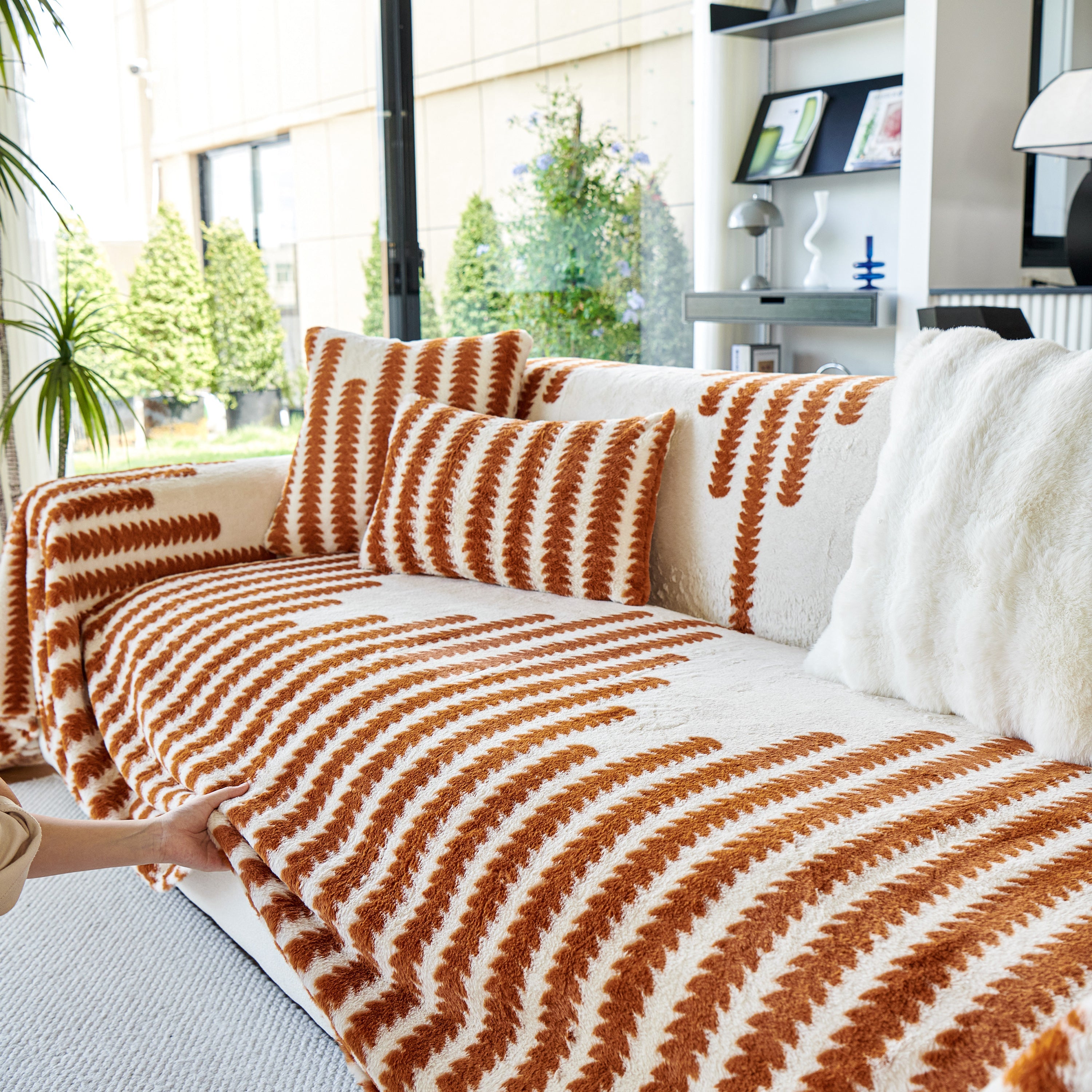 Warm Faux Fur Luxury Sofa Throw Blankets, Soft Cozy Thick Plush Shaggy Blankets For Couch Chair Bed