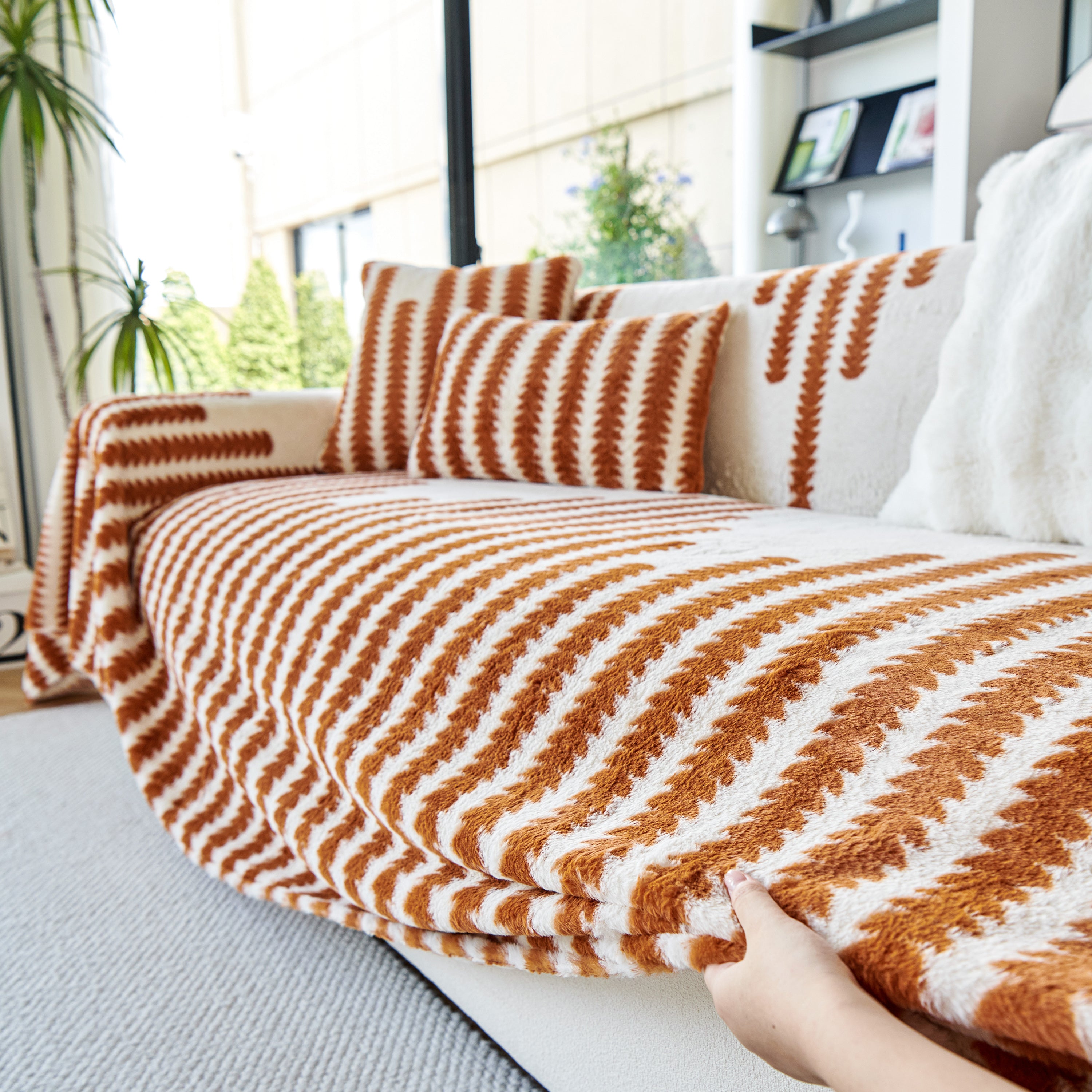 Warm Faux Fur Luxury Sofa Throw Blankets, Soft Cozy Thick Plush Shaggy Blankets For Couch Chair Bed