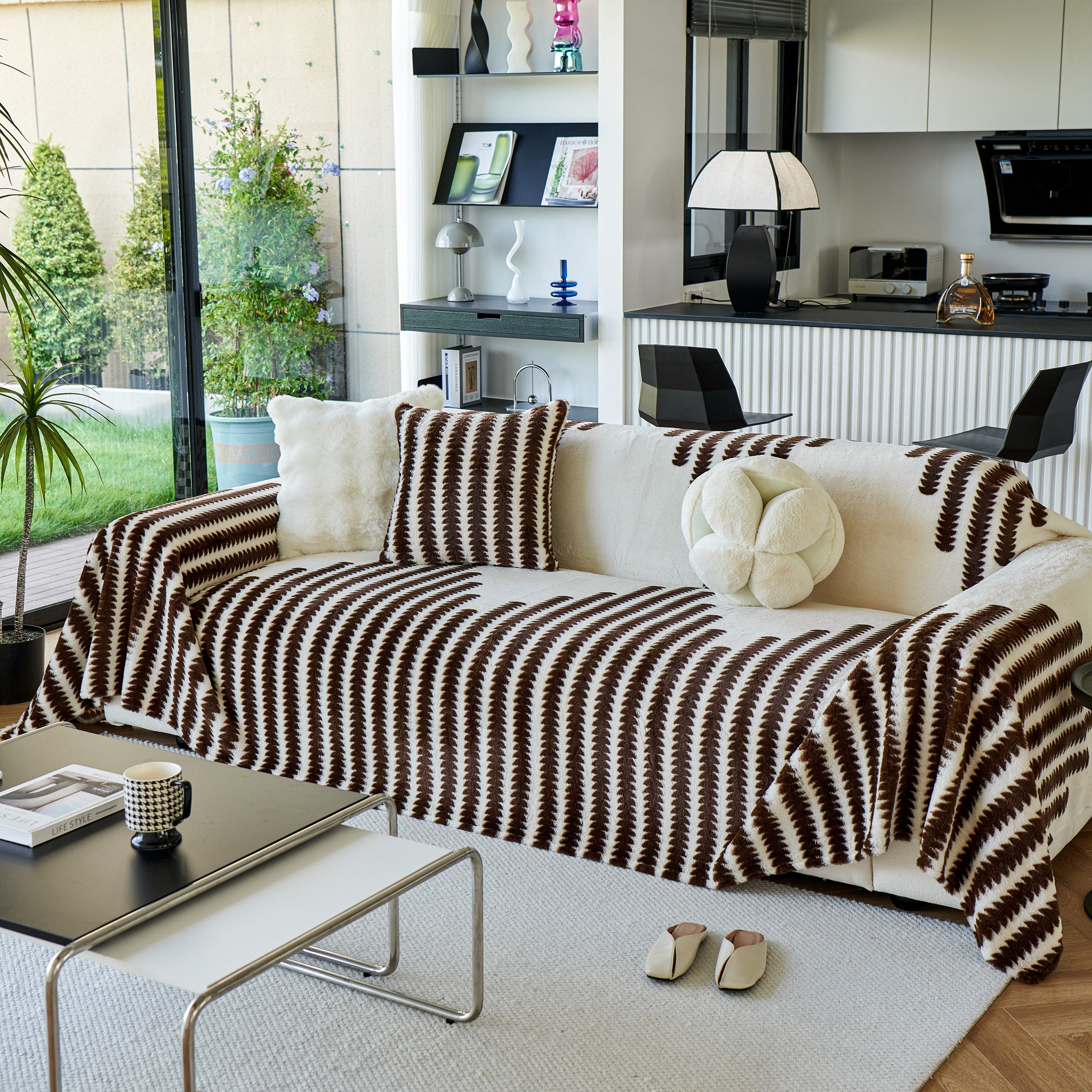 Warm Faux Fur Luxury Sofa Throw Blankets, Soft Cozy Thick Plush Shaggy Blankets For Couch Chair Bed