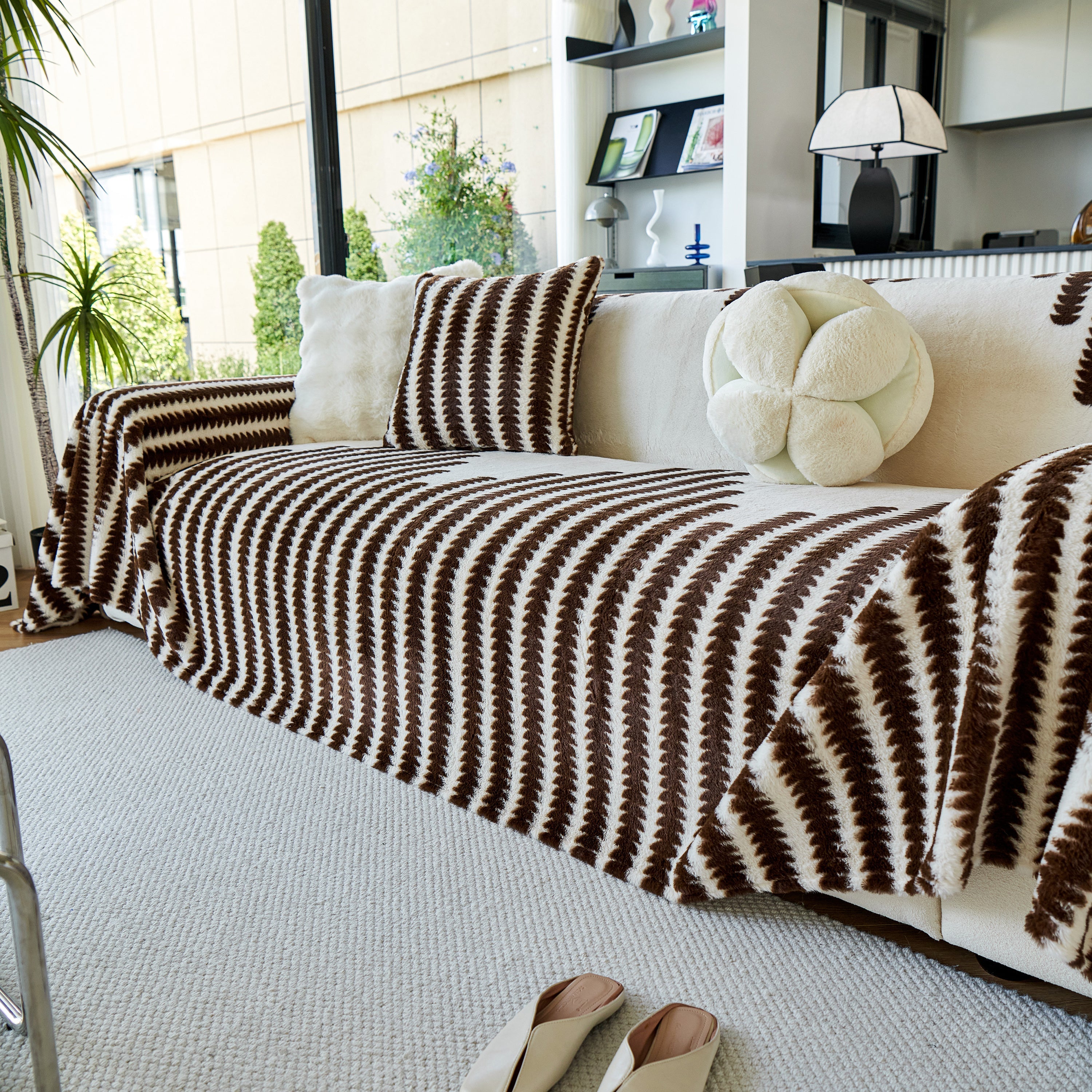 Warm Faux Fur Luxury Sofa Throw Blankets, Soft Cozy Thick Plush Shaggy Blankets For Couch Chair Bed
