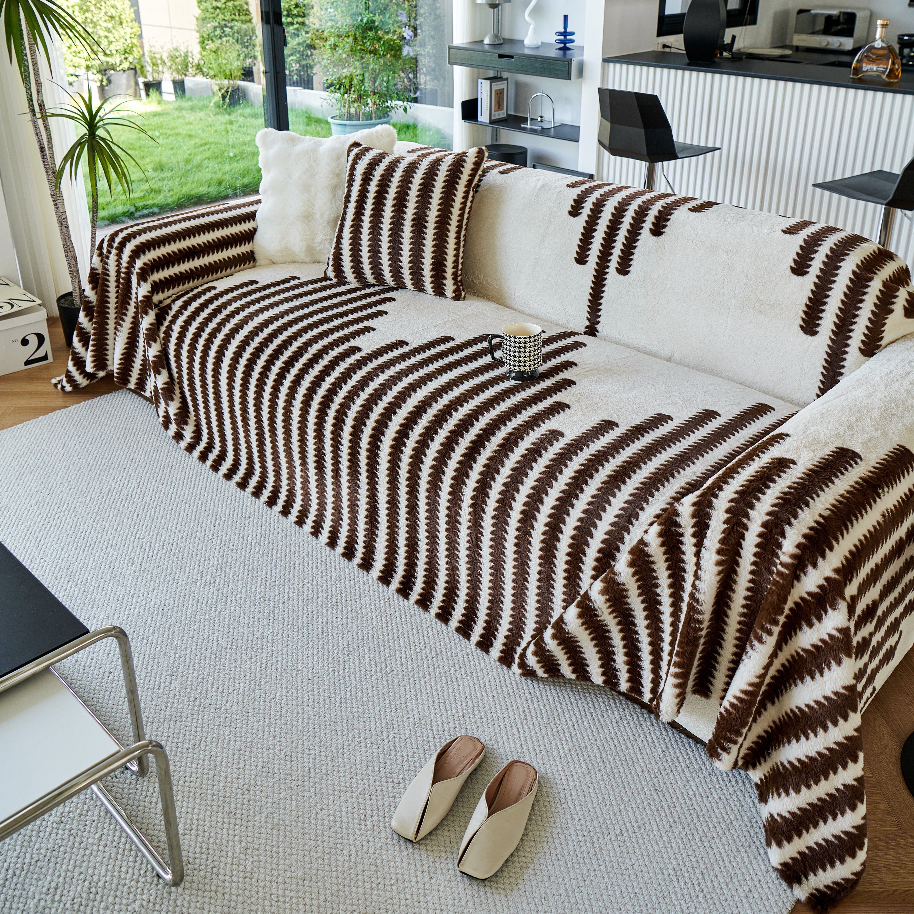 Warm Faux Fur Luxury Sofa Throw Blankets, Soft Cozy Thick Plush Shaggy Blankets For Couch Chair Bed