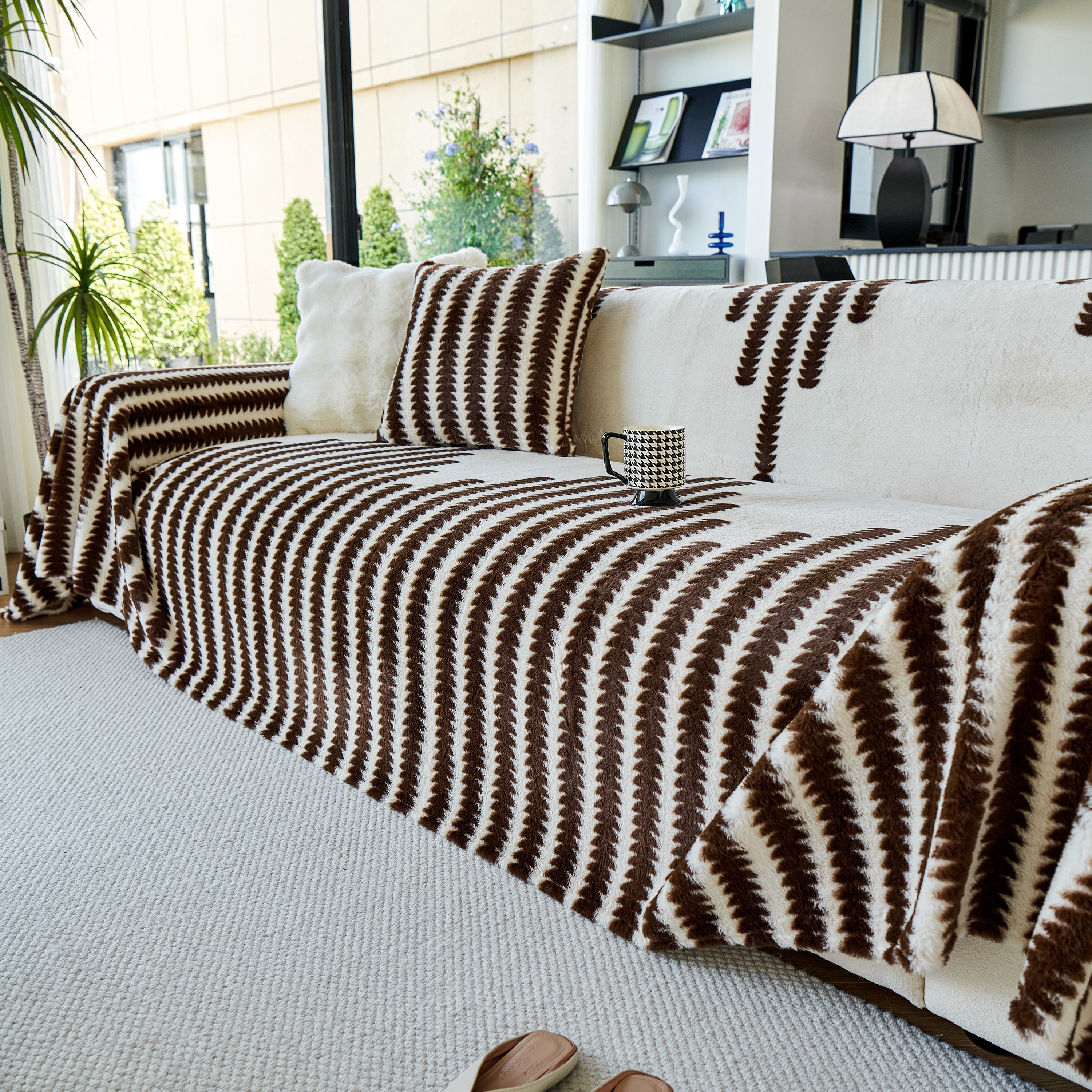 Warm Faux Fur Luxury Sofa Throw Blankets, Soft Cozy Thick Plush Shaggy Blankets For Couch Chair Bed