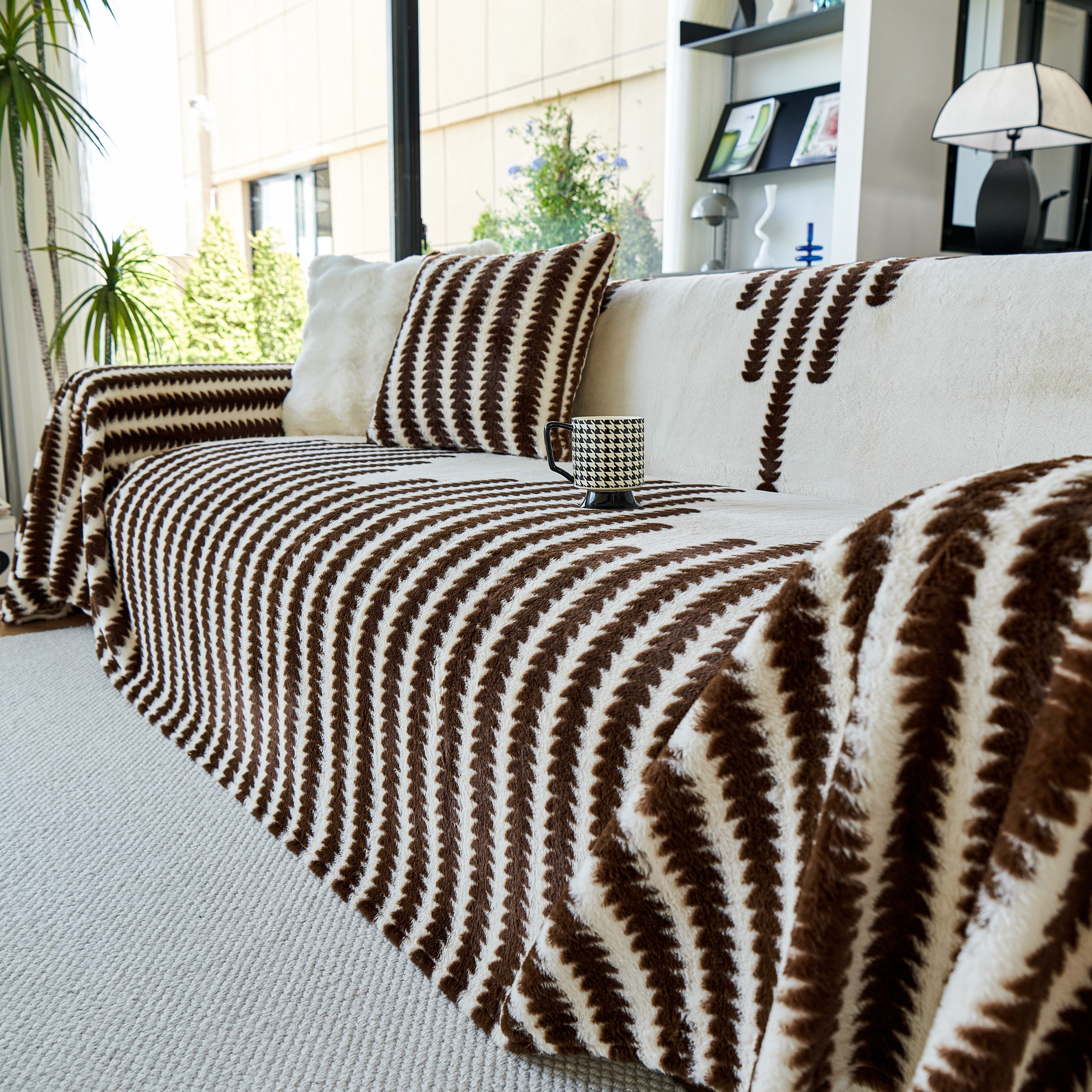 Warm Faux Fur Luxury Sofa Throw Blankets, Soft Cozy Thick Plush Shaggy Blankets For Couch Chair Bed