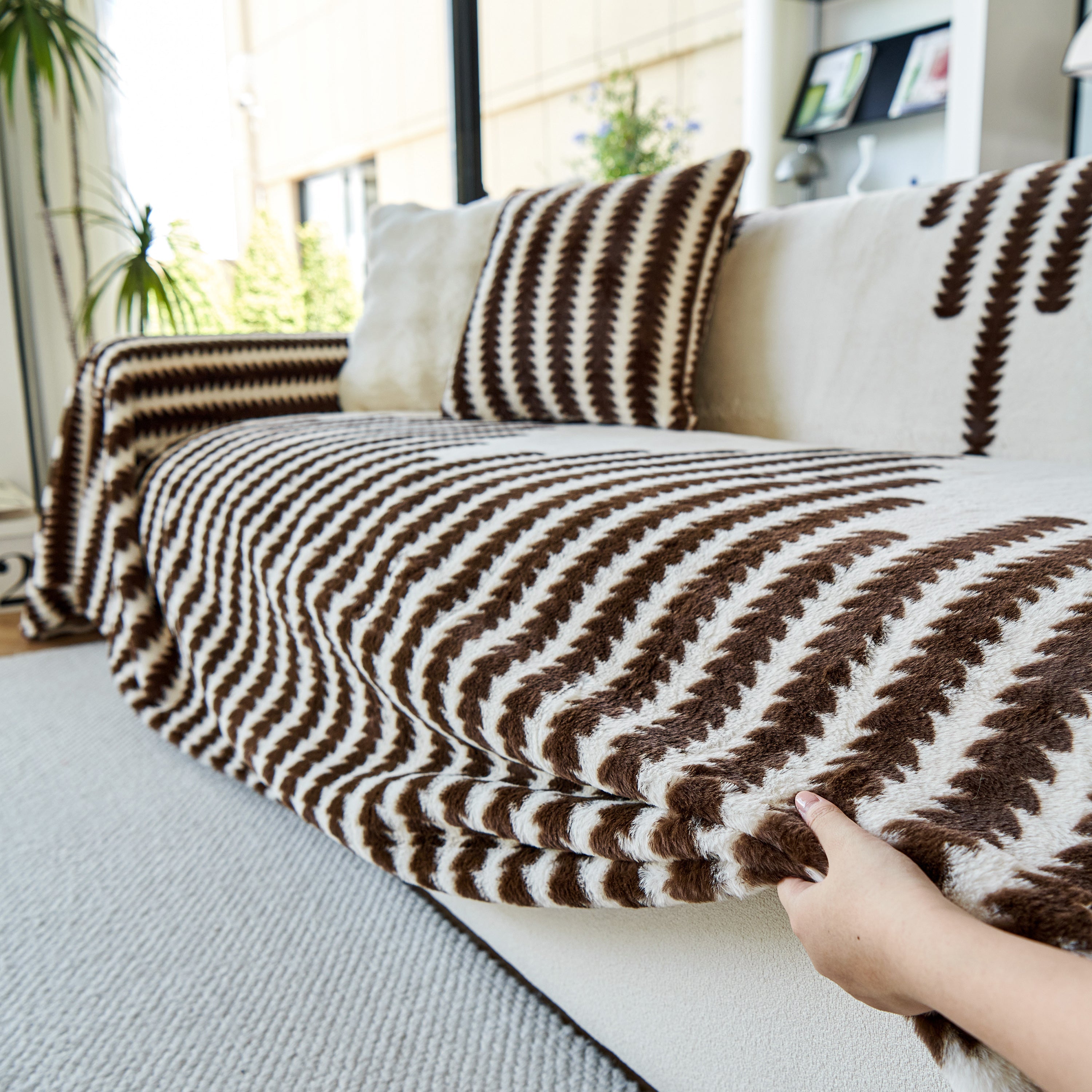 Warm Faux Fur Luxury Sofa Throw Blankets, Soft Cozy Thick Plush Shaggy Blankets For Couch Chair Bed