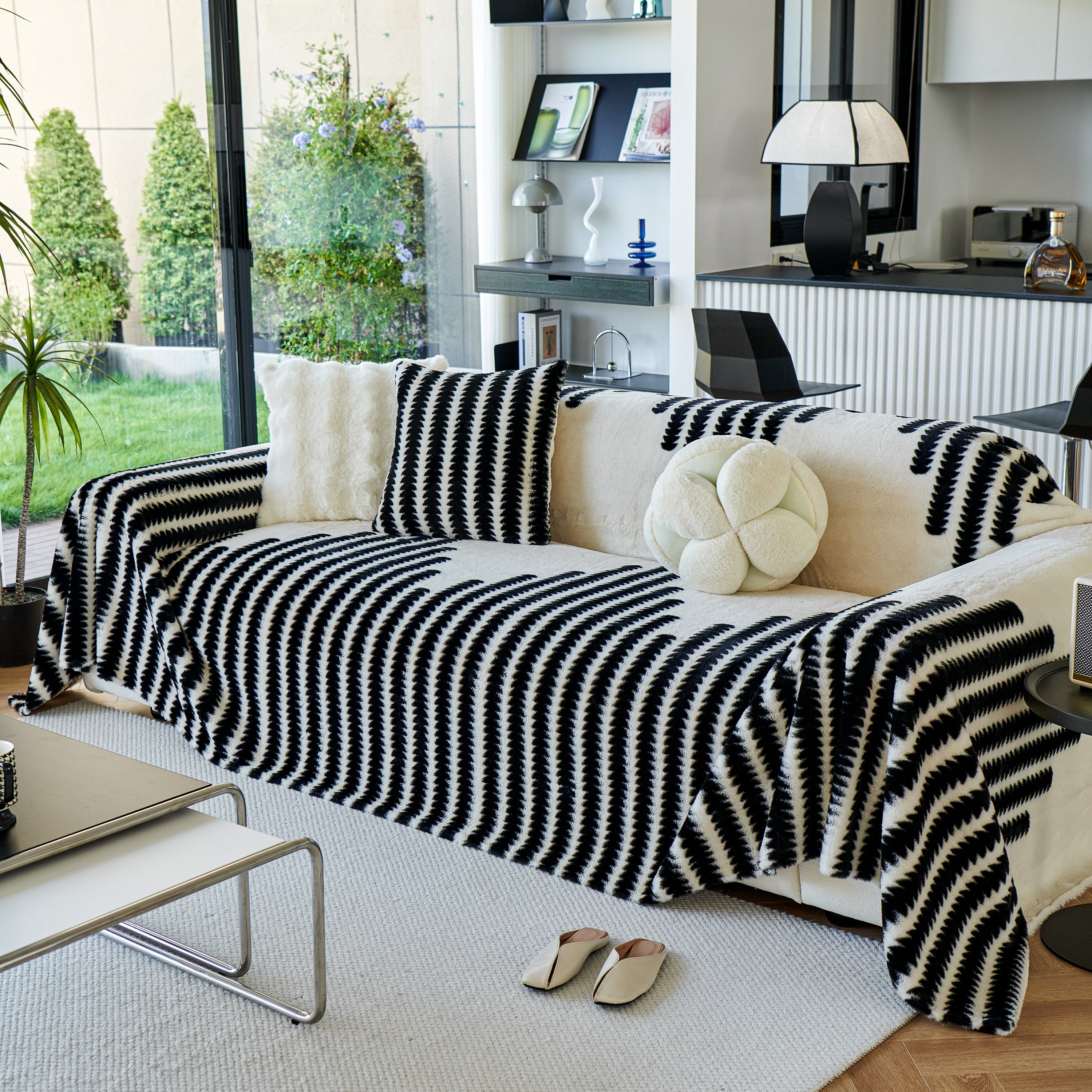Warm Faux Fur Luxury Sofa Throw Blankets, Soft Cozy Thick Plush Shaggy Blankets For Couch Chair Bed