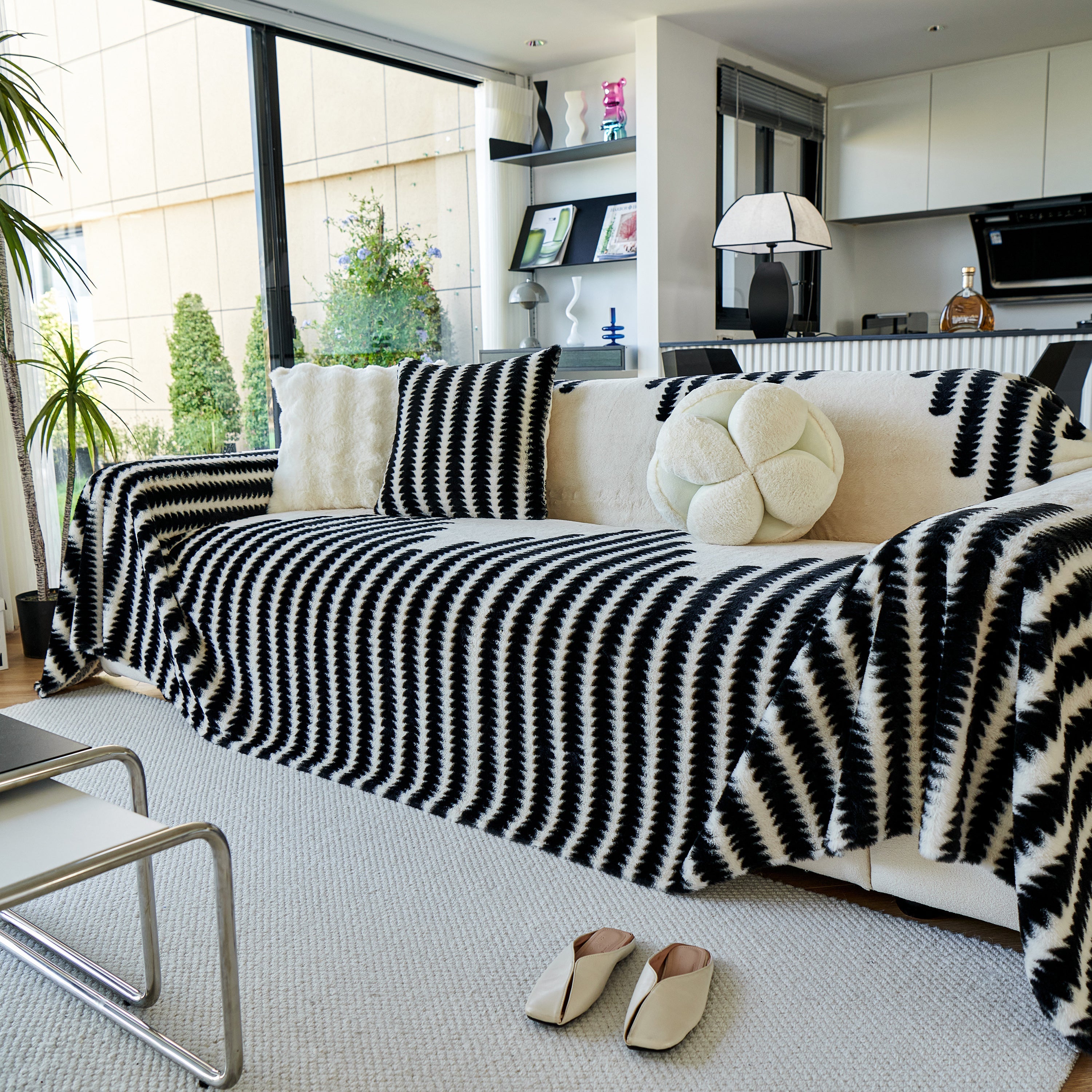 Warm Faux Fur Luxury Sofa Throw Blankets, Soft Cozy Thick Plush Shaggy Blankets For Couch Chair Bed