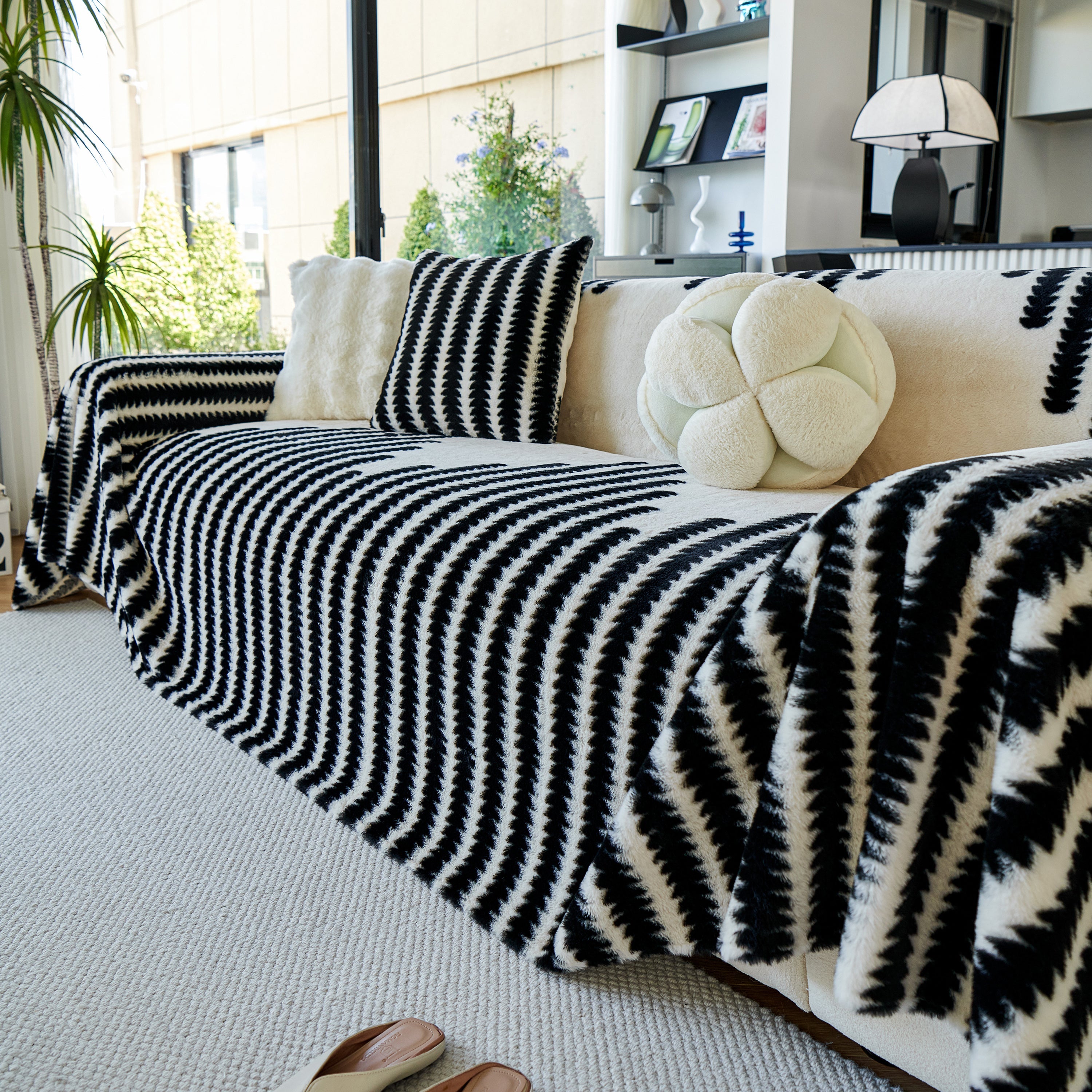 Warm Faux Fur Luxury Sofa Throw Blankets, Soft Cozy Thick Plush Shaggy Blankets For Couch Chair Bed