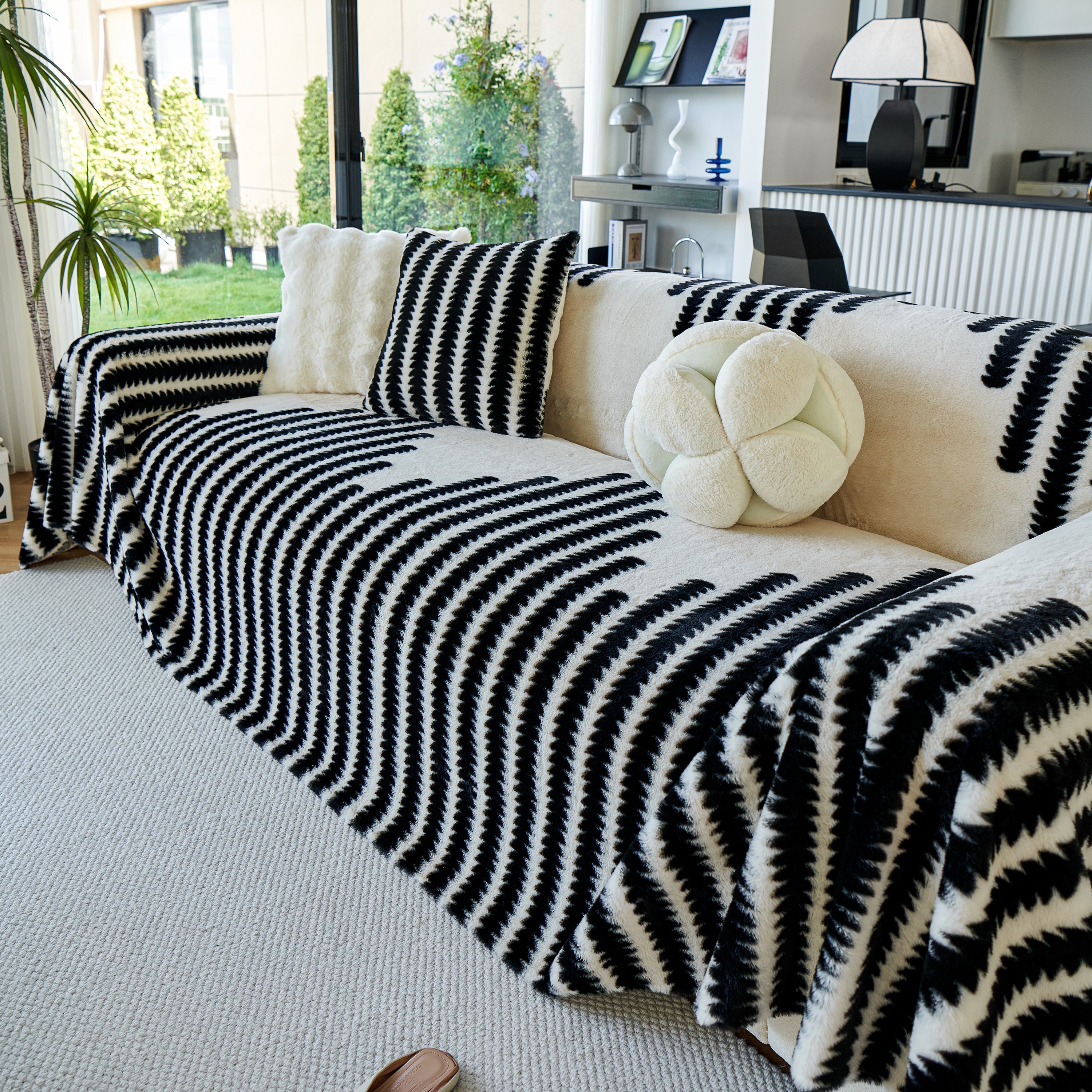 Warm Faux Fur Luxury Sofa Throw Blankets, Soft Cozy Thick Plush Shaggy Blankets For Couch Chair Bed