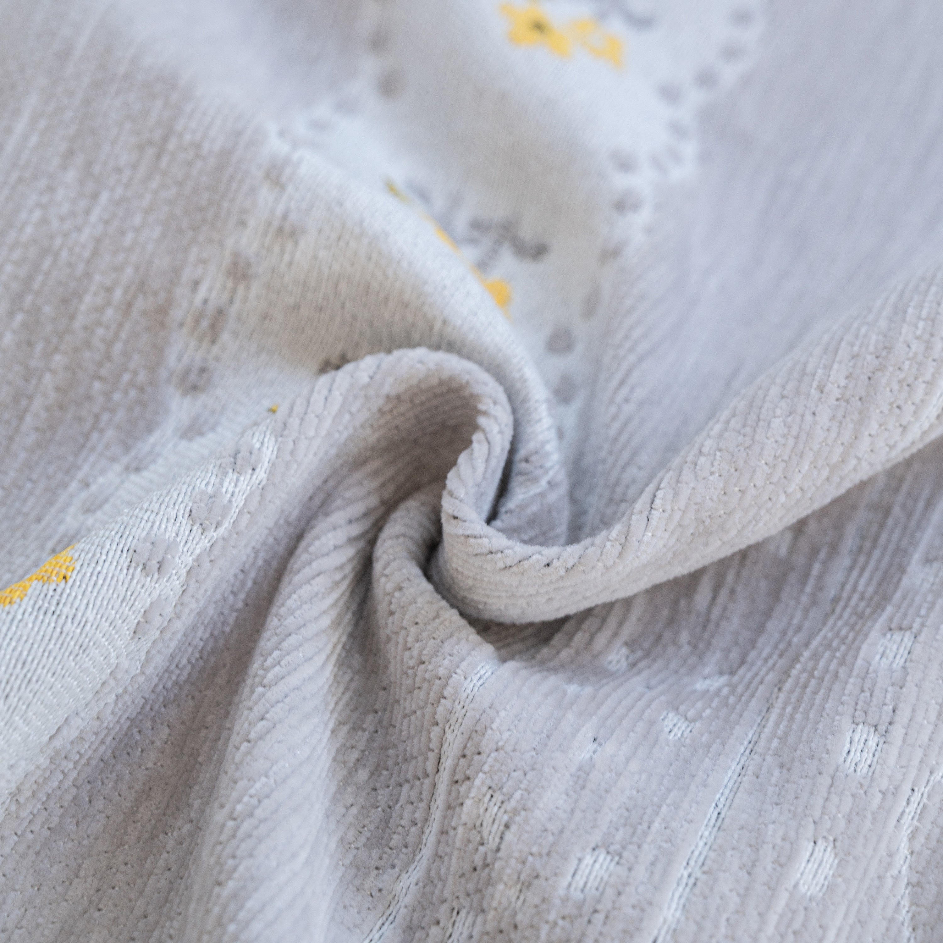 Daisy Striped Sofa Cover With Sheer Ruffle Skirt, Floral Soft Slipcover Blanket