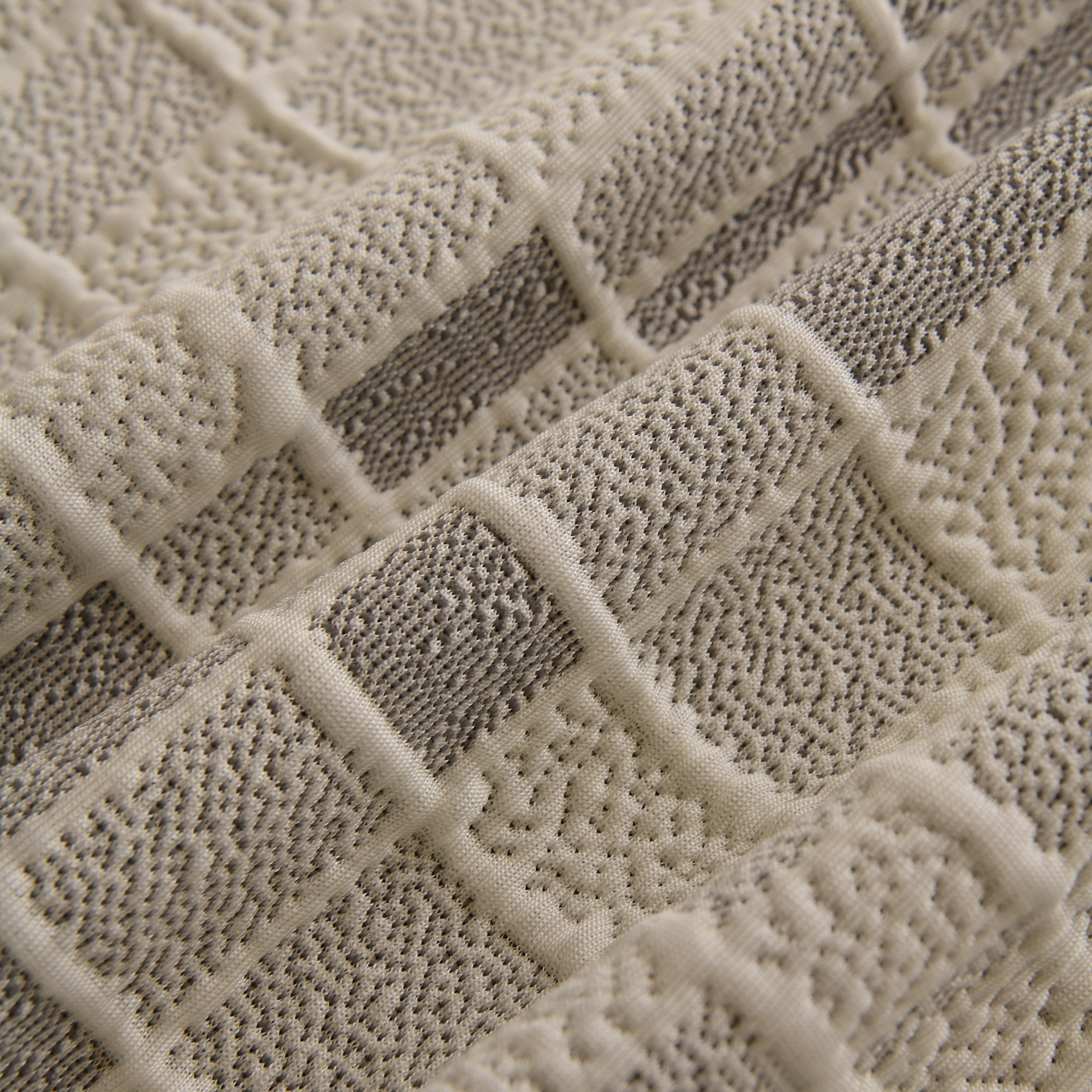 Sofa Cover Throw With Subtle Textured Stripes Lightweight Smooth Couch Slipcover