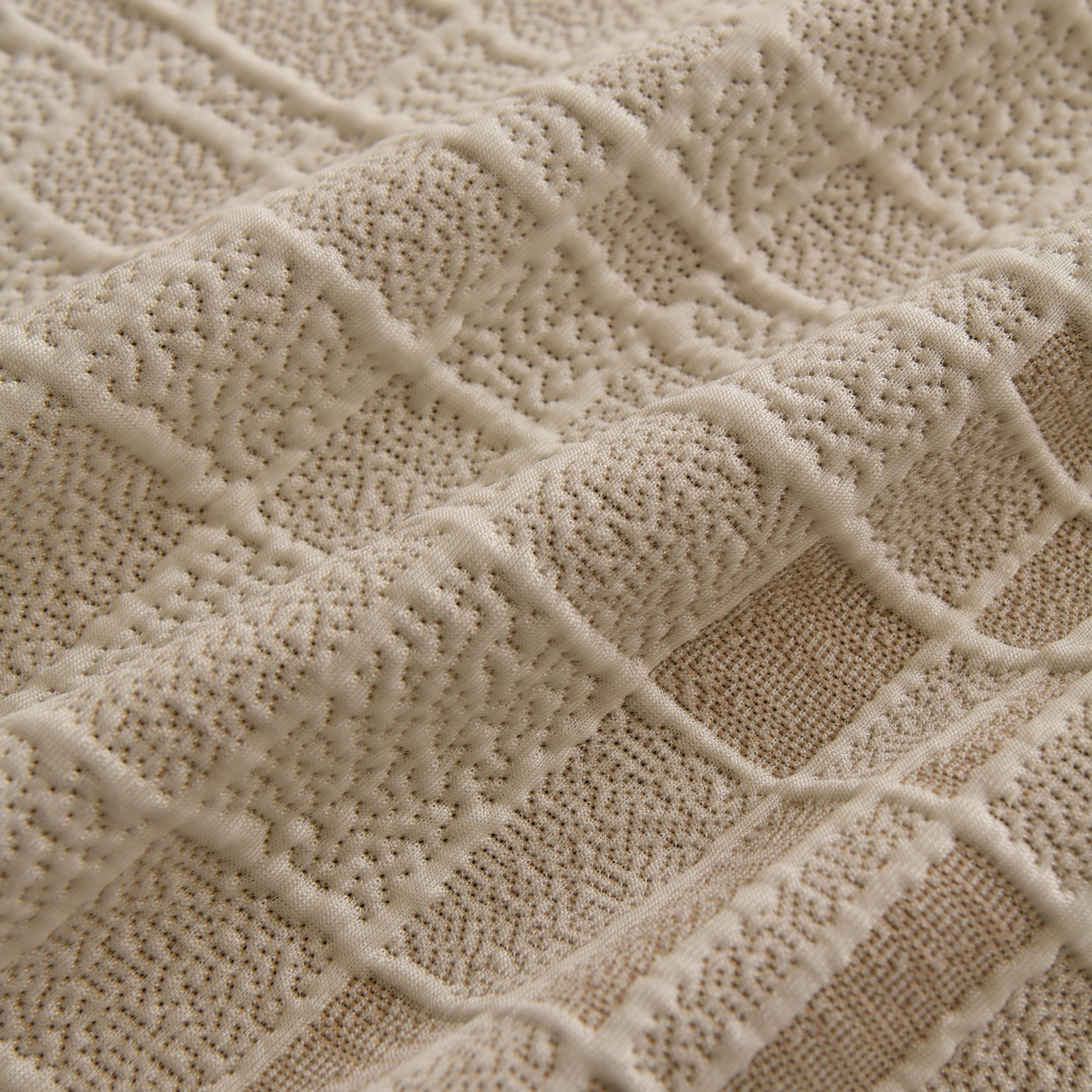 Sofa Cover Throw With Subtle Textured Stripes Lightweight Smooth Couch Slipcover