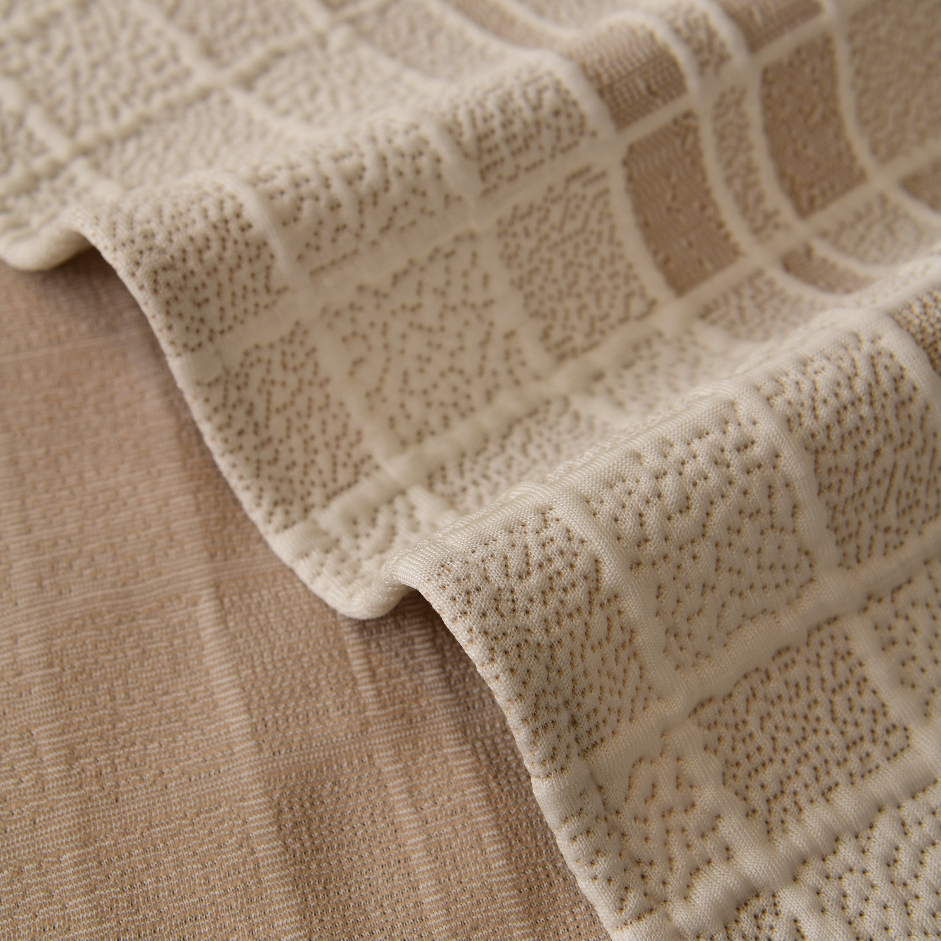 Sofa Cover Throw With Subtle Textured Stripes Lightweight Smooth Couch Slipcover