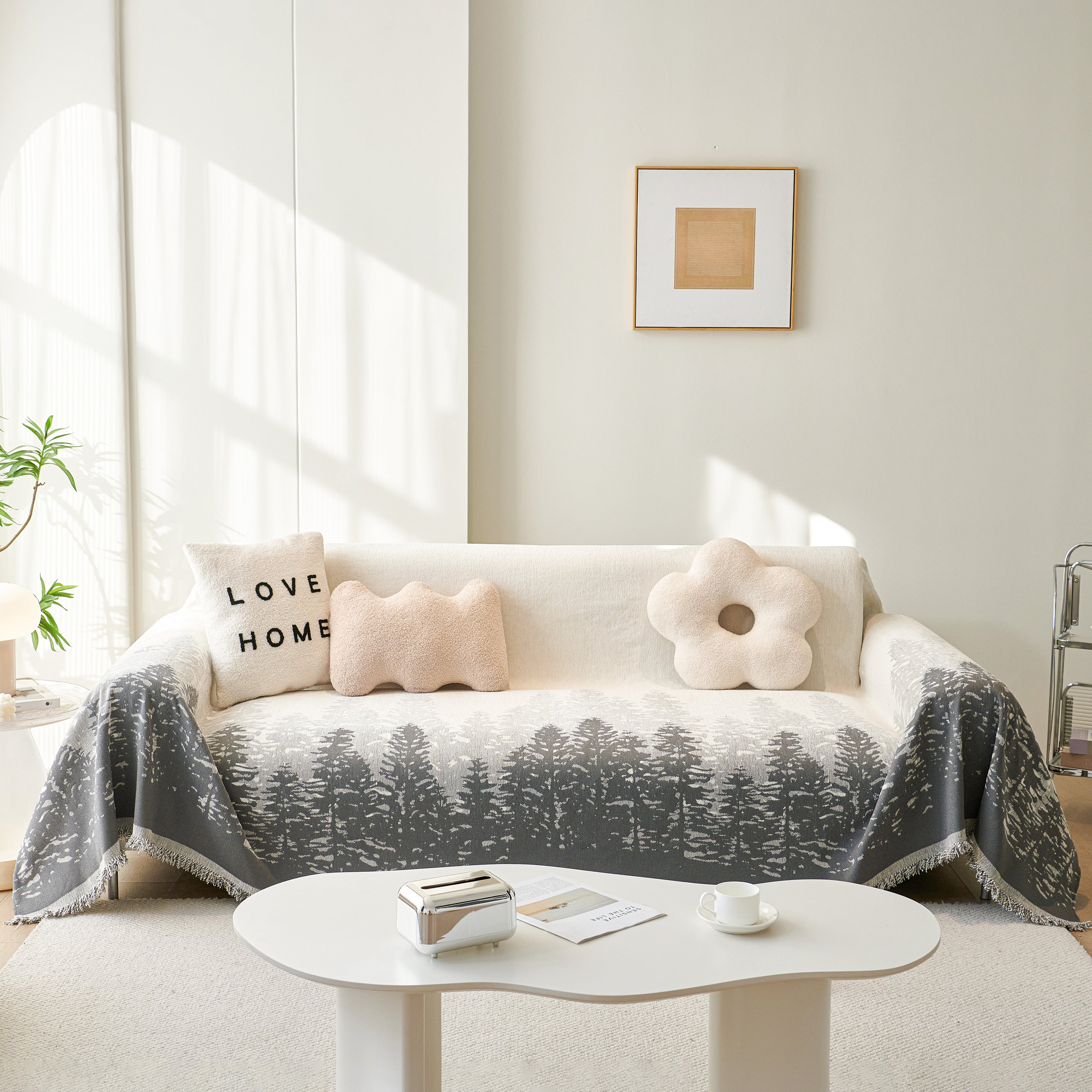 Chenille Grove Sofa Cover Blanket Furniture Protector, Couch Protector Sofa Throw Cover For Couches