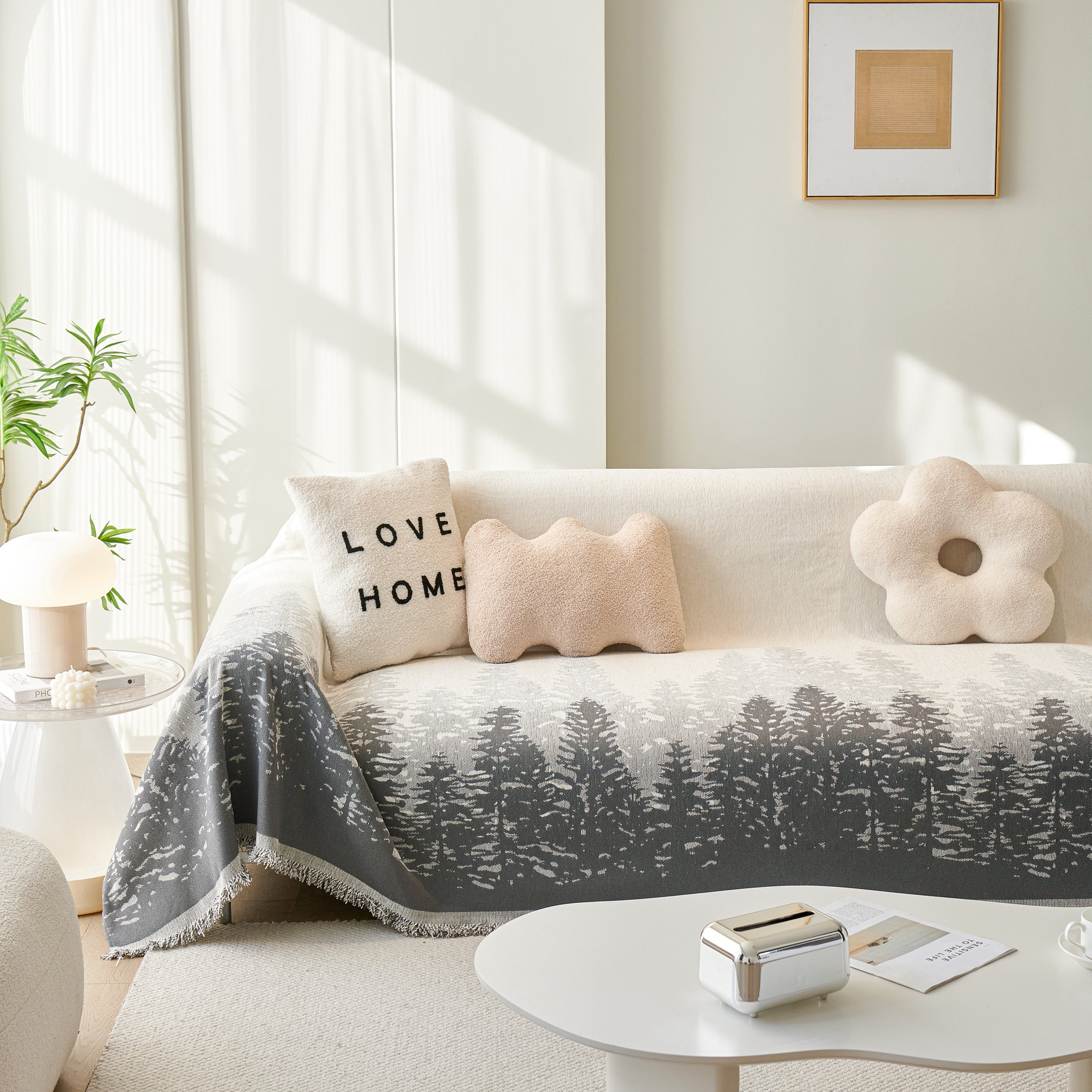 Chenille Grove Sofa Cover Blanket Furniture Protector, Couch Protector Sofa Throw Cover For Couches
