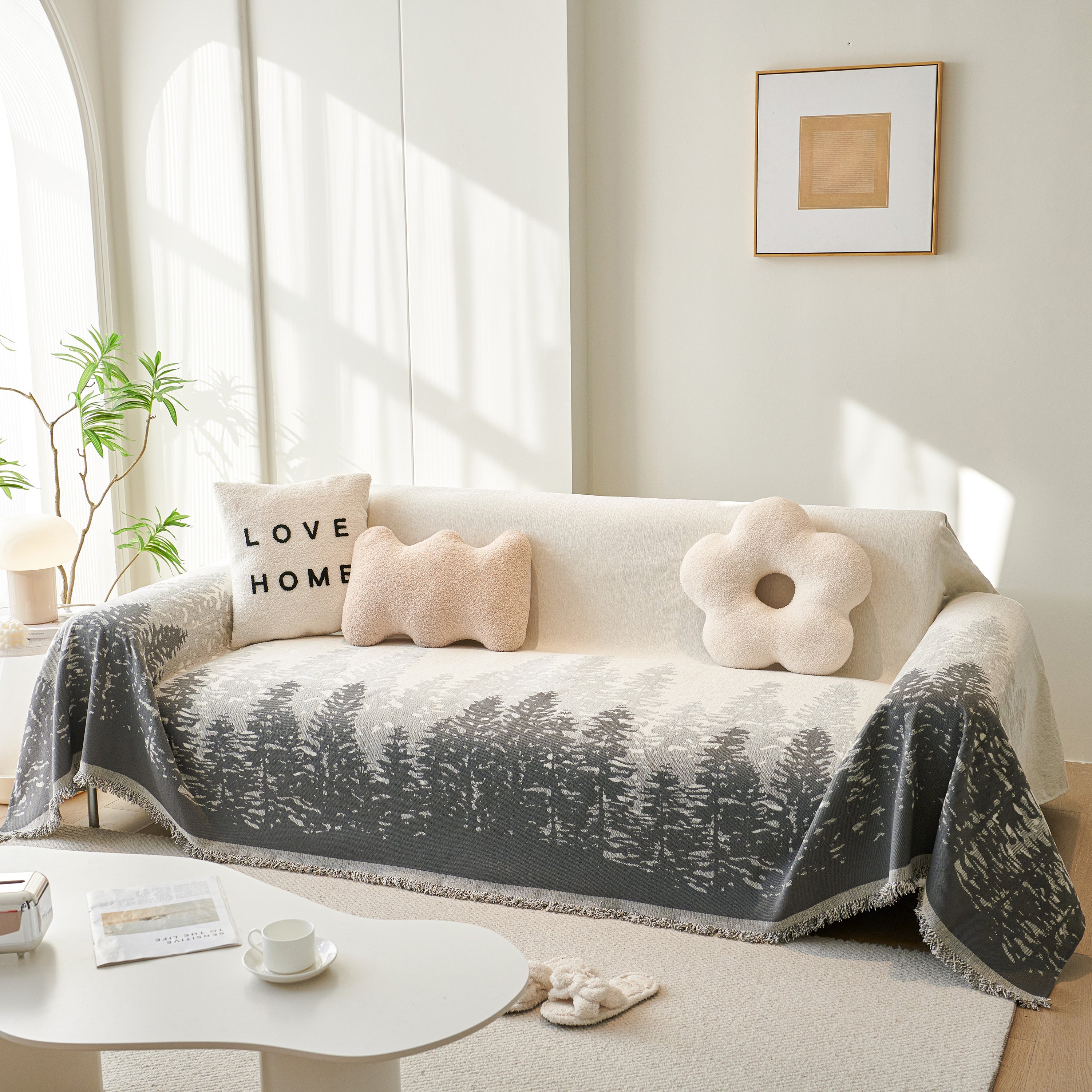 Chenille Grove Sofa Cover Blanket Furniture Protector, Couch Protector Sofa Throw Cover For Couches