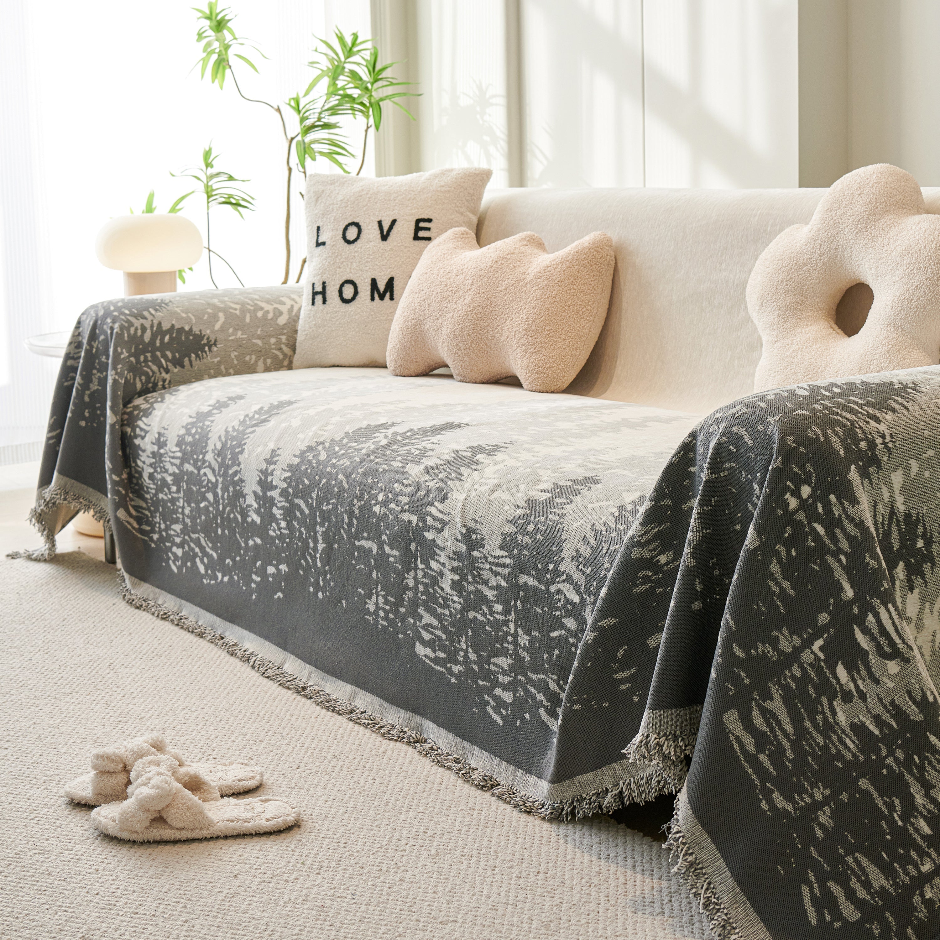 Chenille Grove Sofa Cover Blanket Furniture Protector, Couch Protector Sofa Throw Cover For Couches