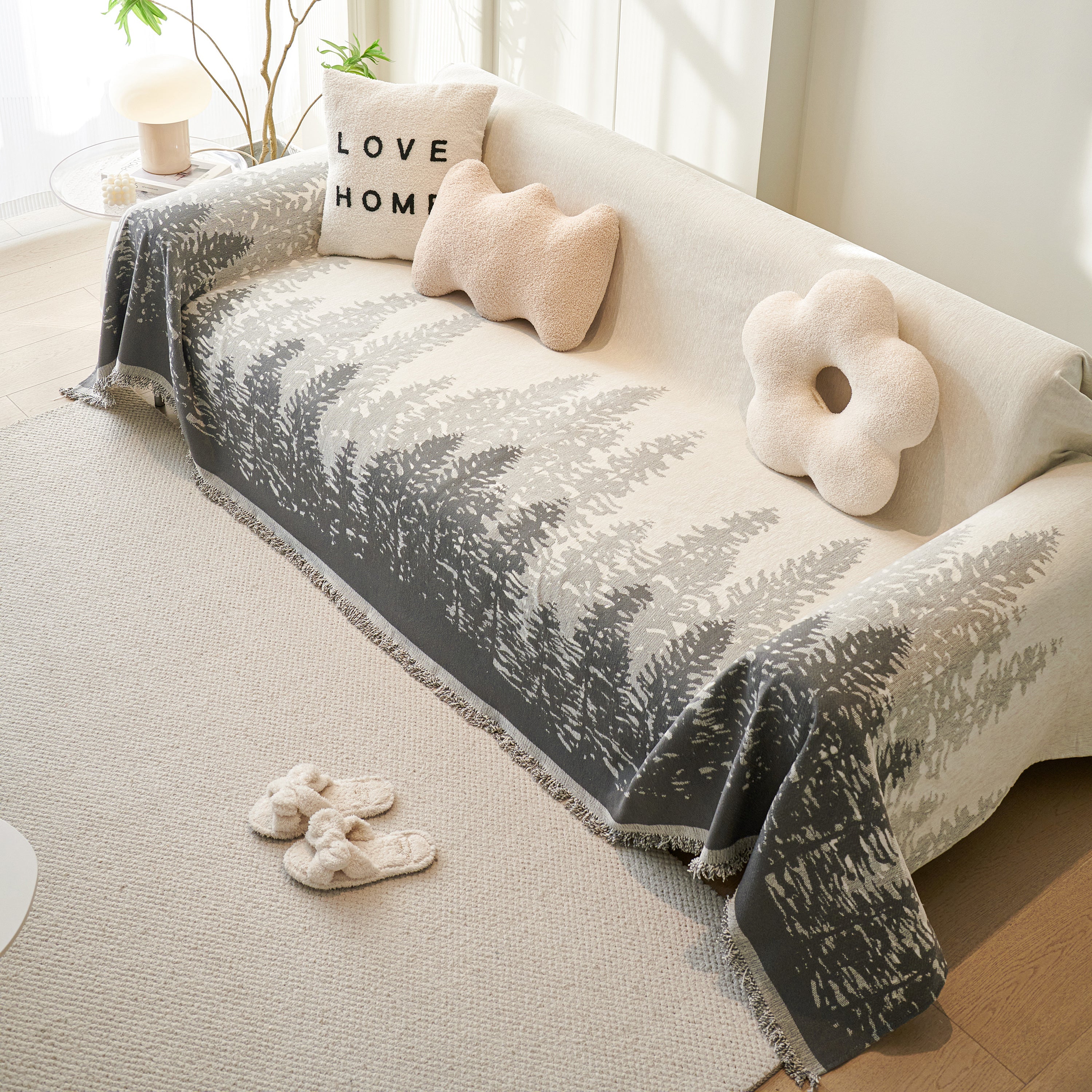 Chenille Grove Sofa Cover Blanket Furniture Protector, Couch Protector Sofa Throw Cover For Couches