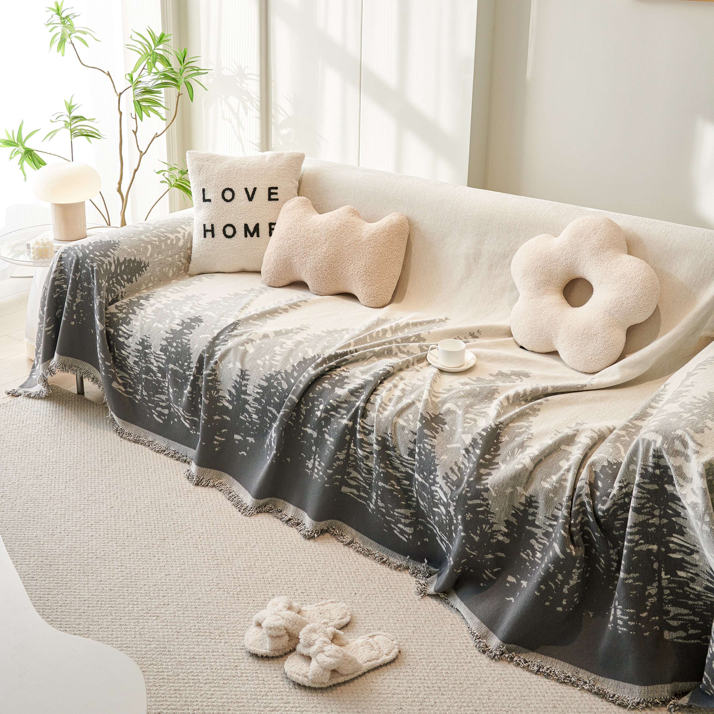 Chenille Grove Sofa Cover Blanket Furniture Protector, Couch Protector Sofa Throw Cover For Couches