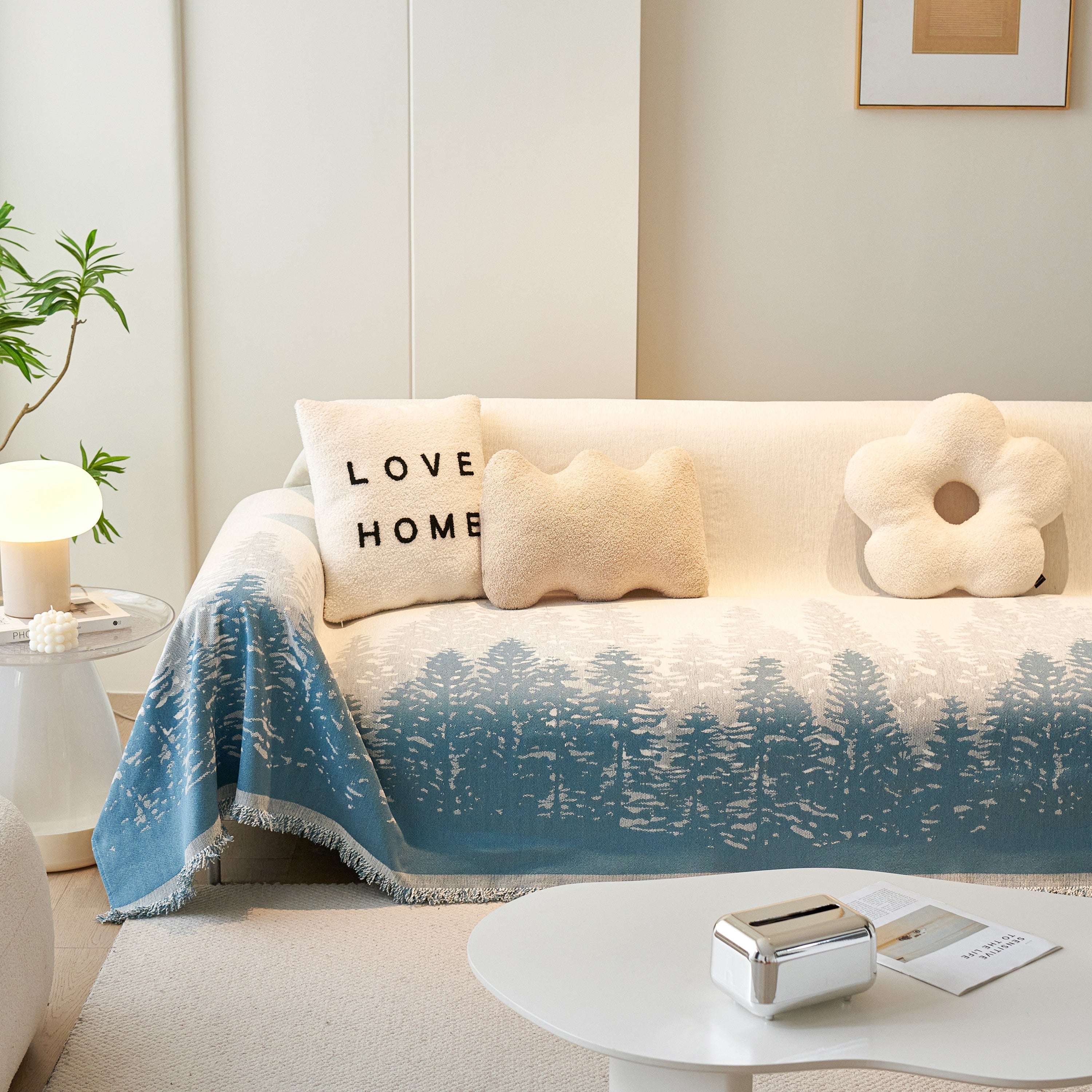 Chenille Grove Sofa Cover Blanket Furniture Protector, Couch Protector Sofa Throw Cover For Couches