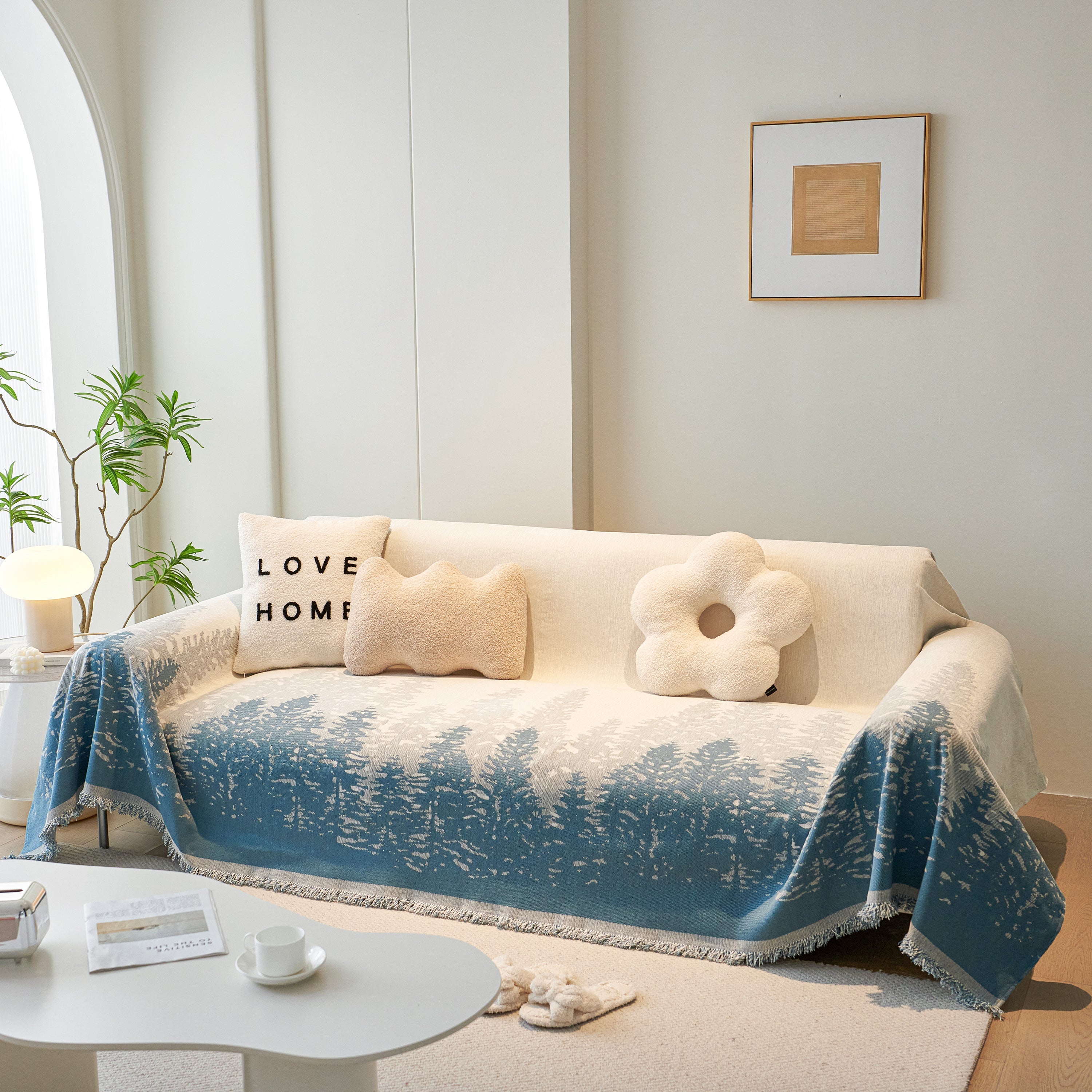Chenille Grove Sofa Cover Blanket Furniture Protector, Couch Protector Sofa Throw Cover For Couches