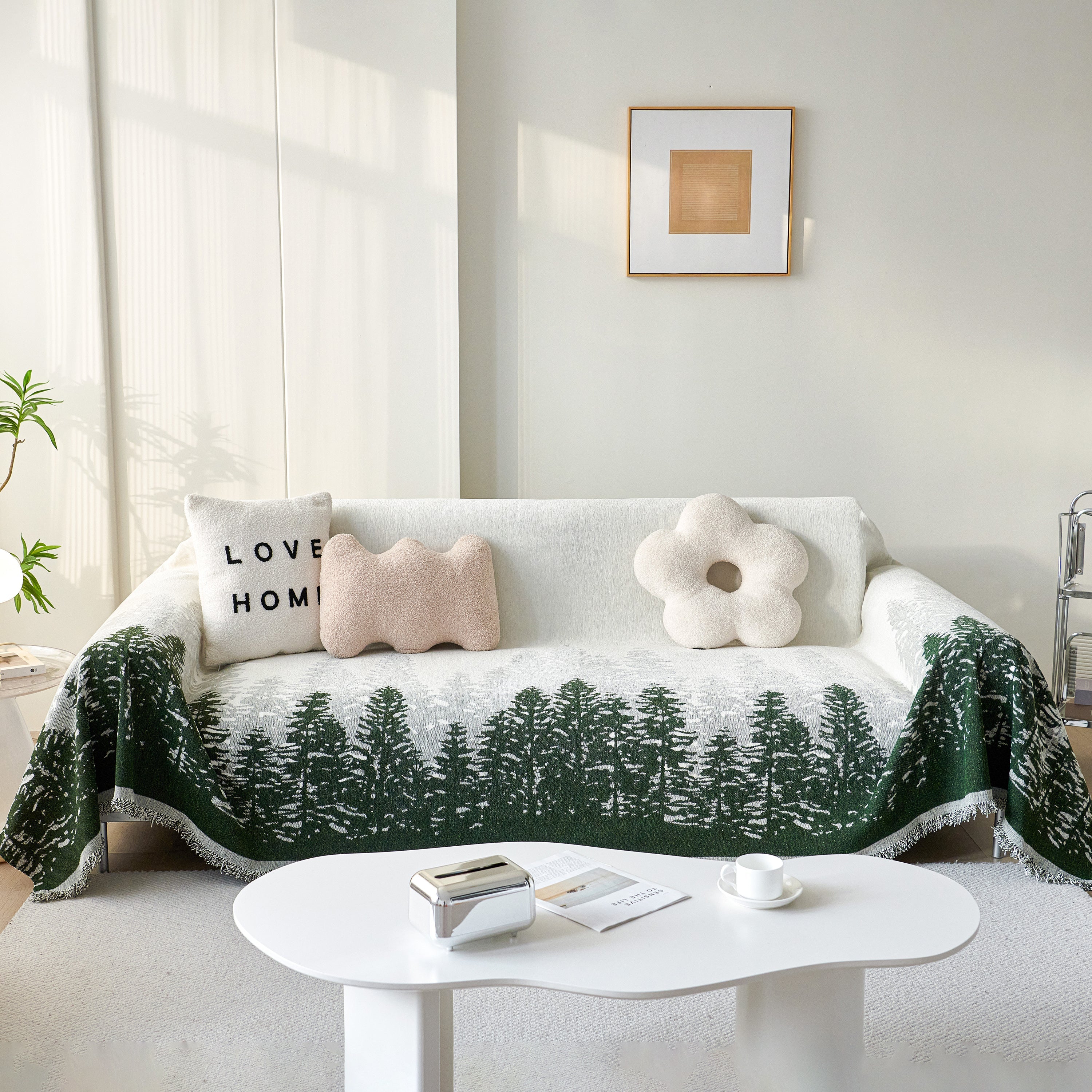 Chenille Grove Sofa Cover Blanket Furniture Protector, Couch Protector Sofa Throw Cover For Couches