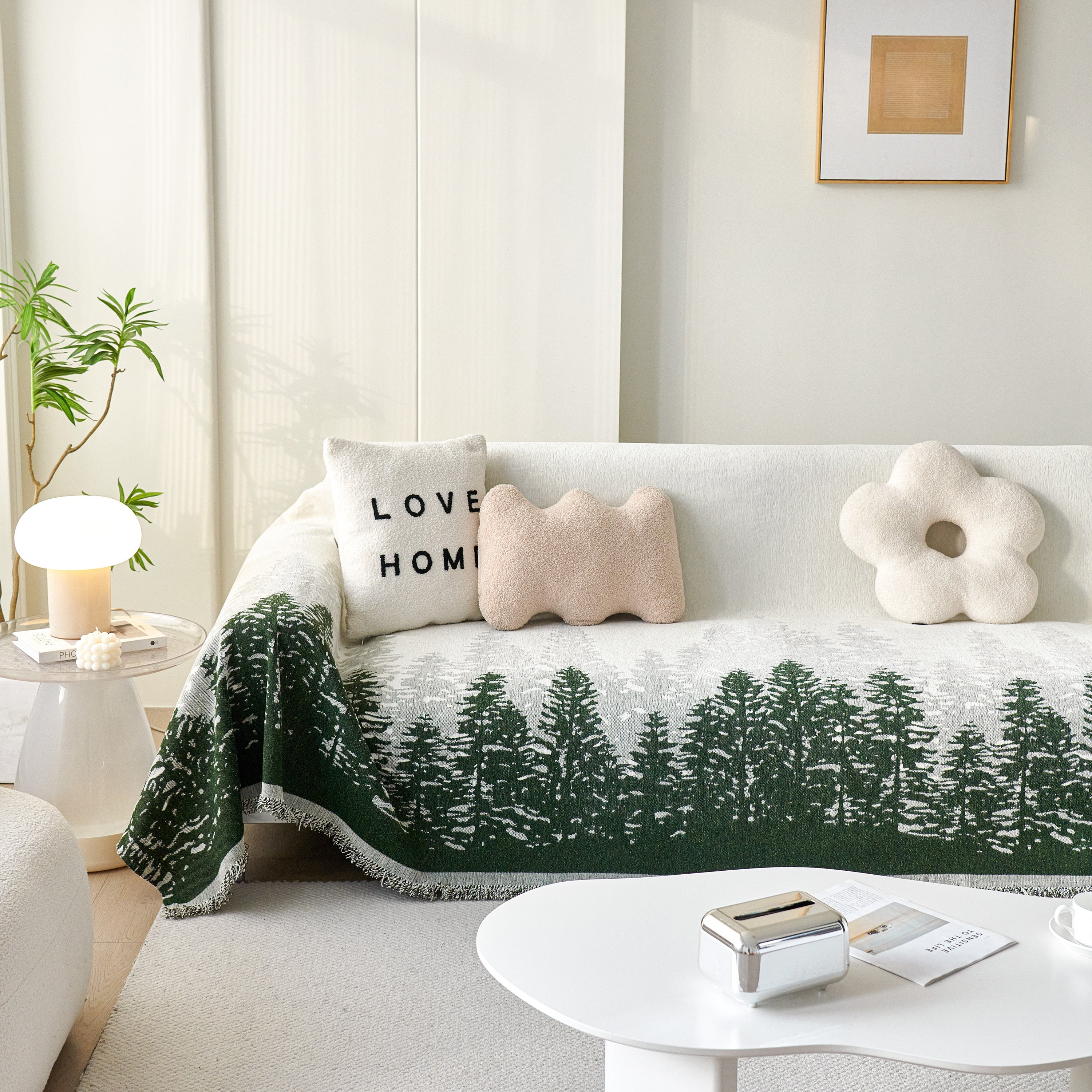Chenille Grove Sofa Cover Blanket Furniture Protector, Couch Protector Sofa Throw Cover For Couches