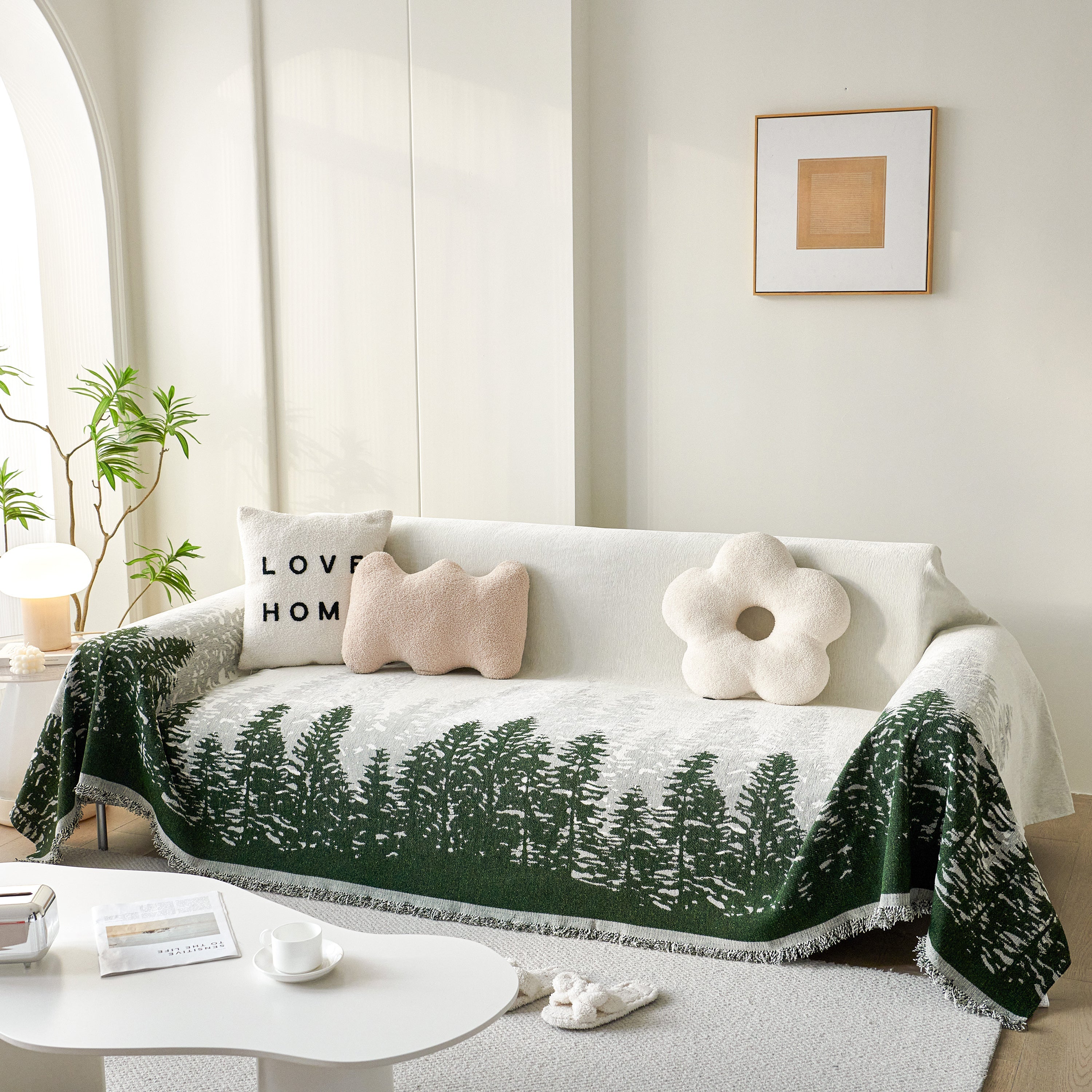Chenille Grove Sofa Cover Blanket Furniture Protector, Couch Protector Sofa Throw Cover For Couches