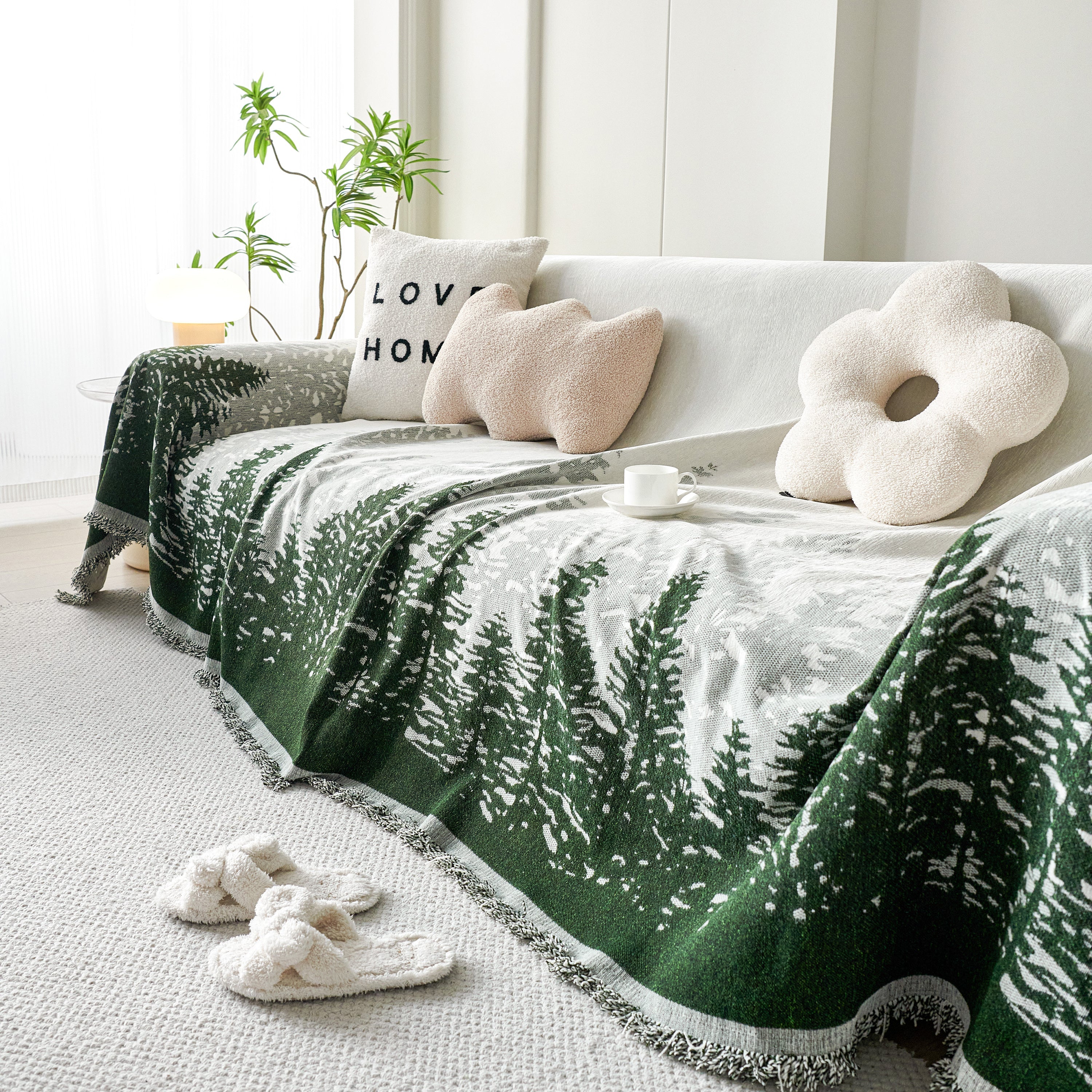 Chenille Grove Sofa Cover Blanket Furniture Protector, Couch Protector Sofa Throw Cover For Couches