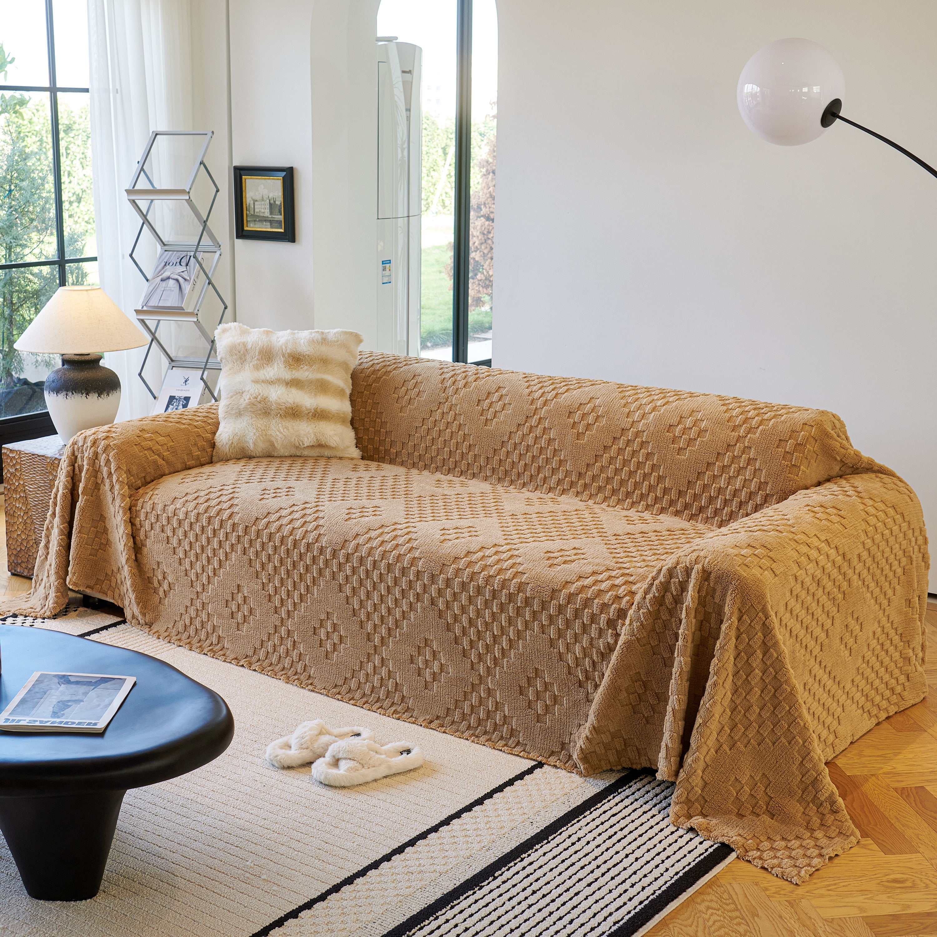 Thickened 3d Plush Premium Living Spaces Couch Covers Soft And Warm Couch Protector Blanket