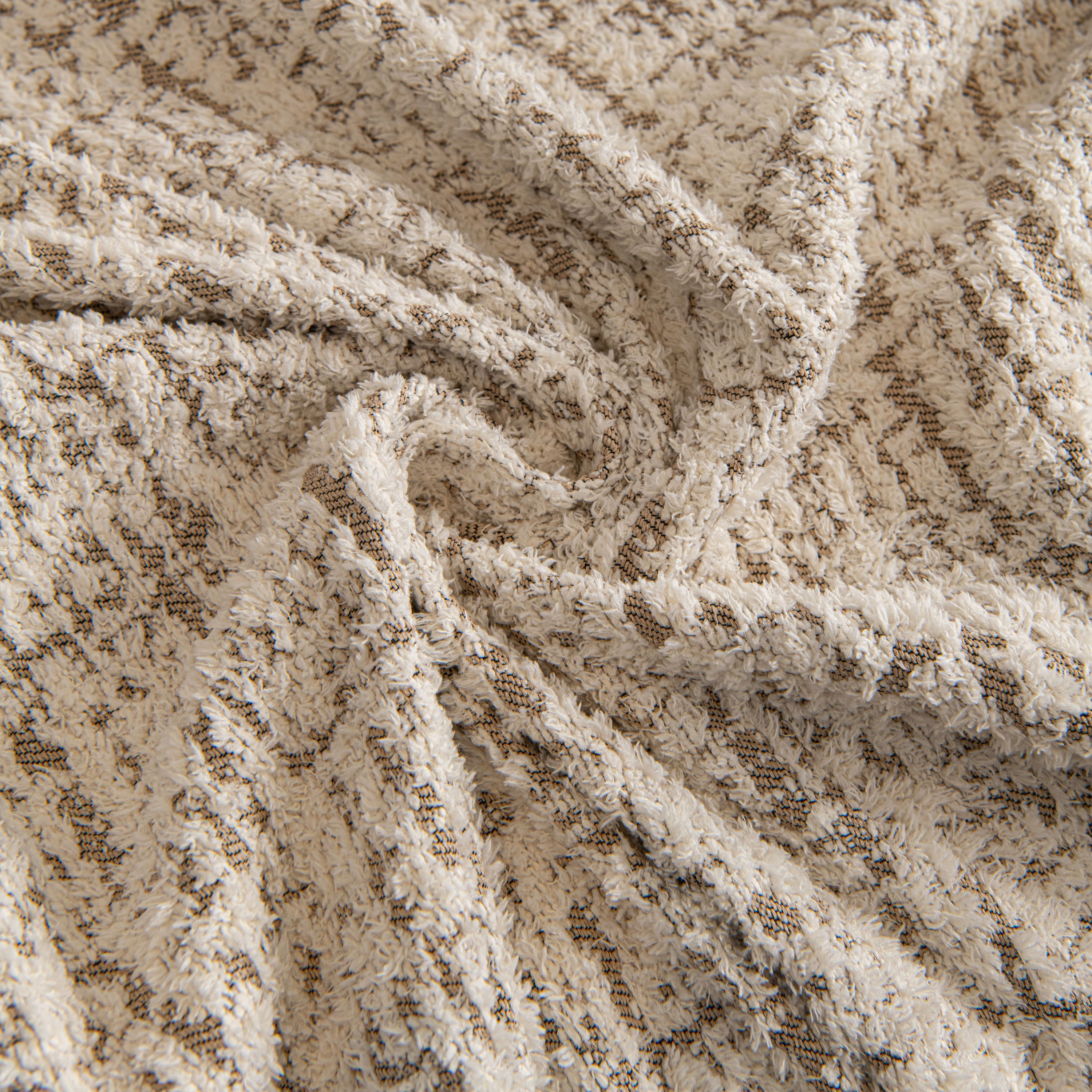 Textured Woven Furniture Protector For Couch, Rustic Farmhouse Sofa Throw Blanket