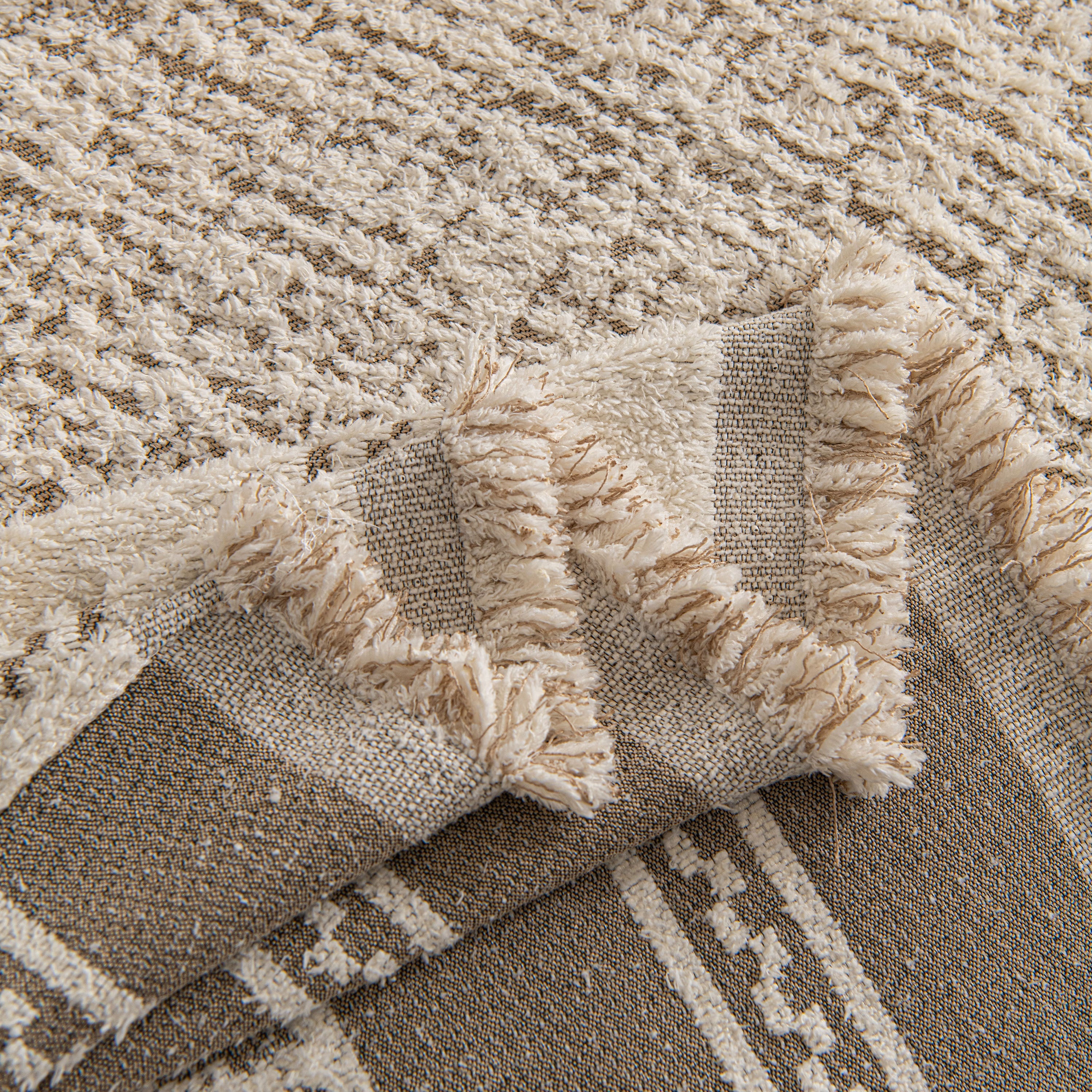 Textured Woven Furniture Protector For Couch, Rustic Farmhouse Sofa Throw Blanket