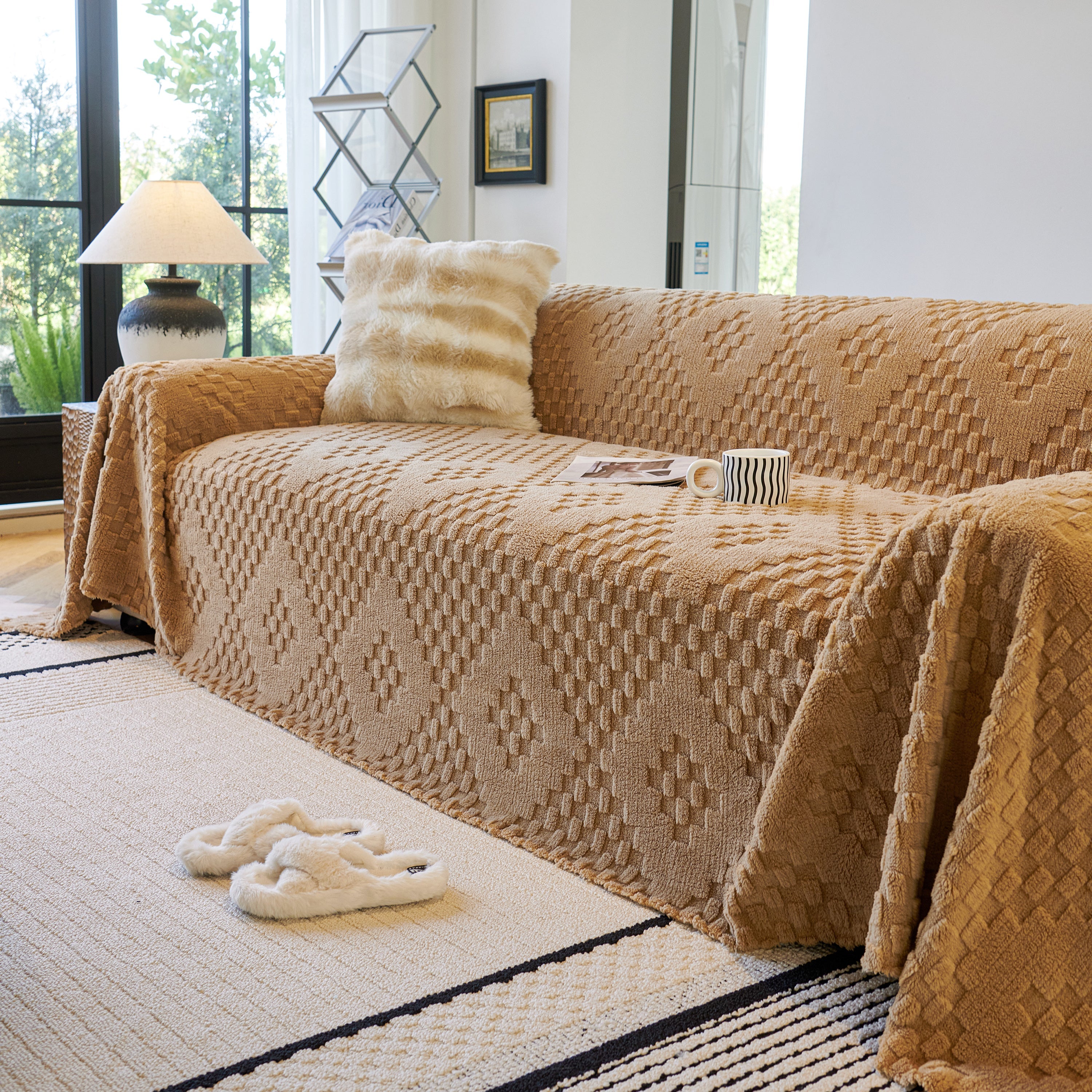 Thickened 3d Plush Premium Living Spaces Couch Covers Soft And Warm Couch Protector Blanket