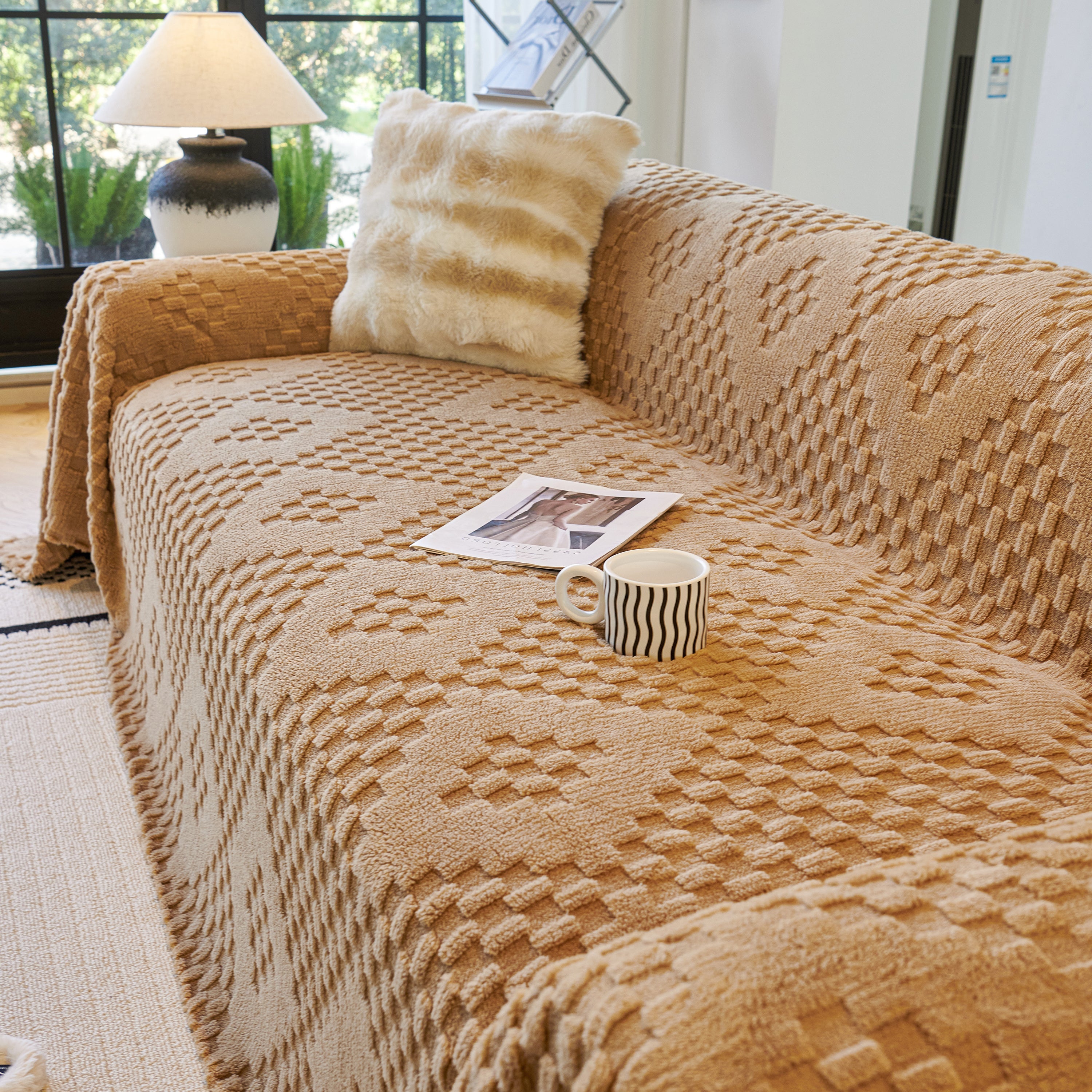 Thickened 3d Plush Premium Living Spaces Couch Covers Soft And Warm Couch Protector Blanket