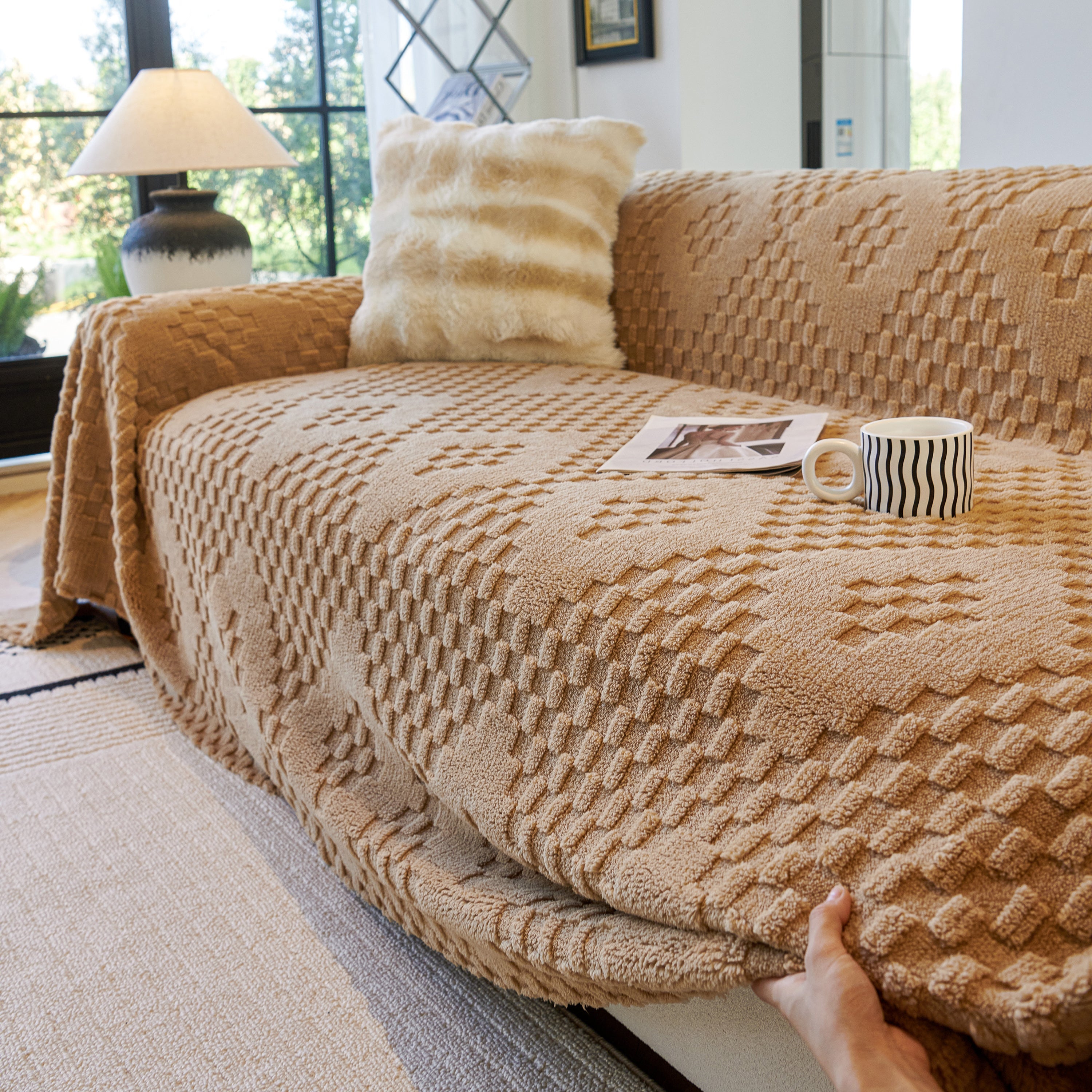 Thickened 3d Plush Premium Living Spaces Couch Covers Soft And Warm Couch Protector Blanket