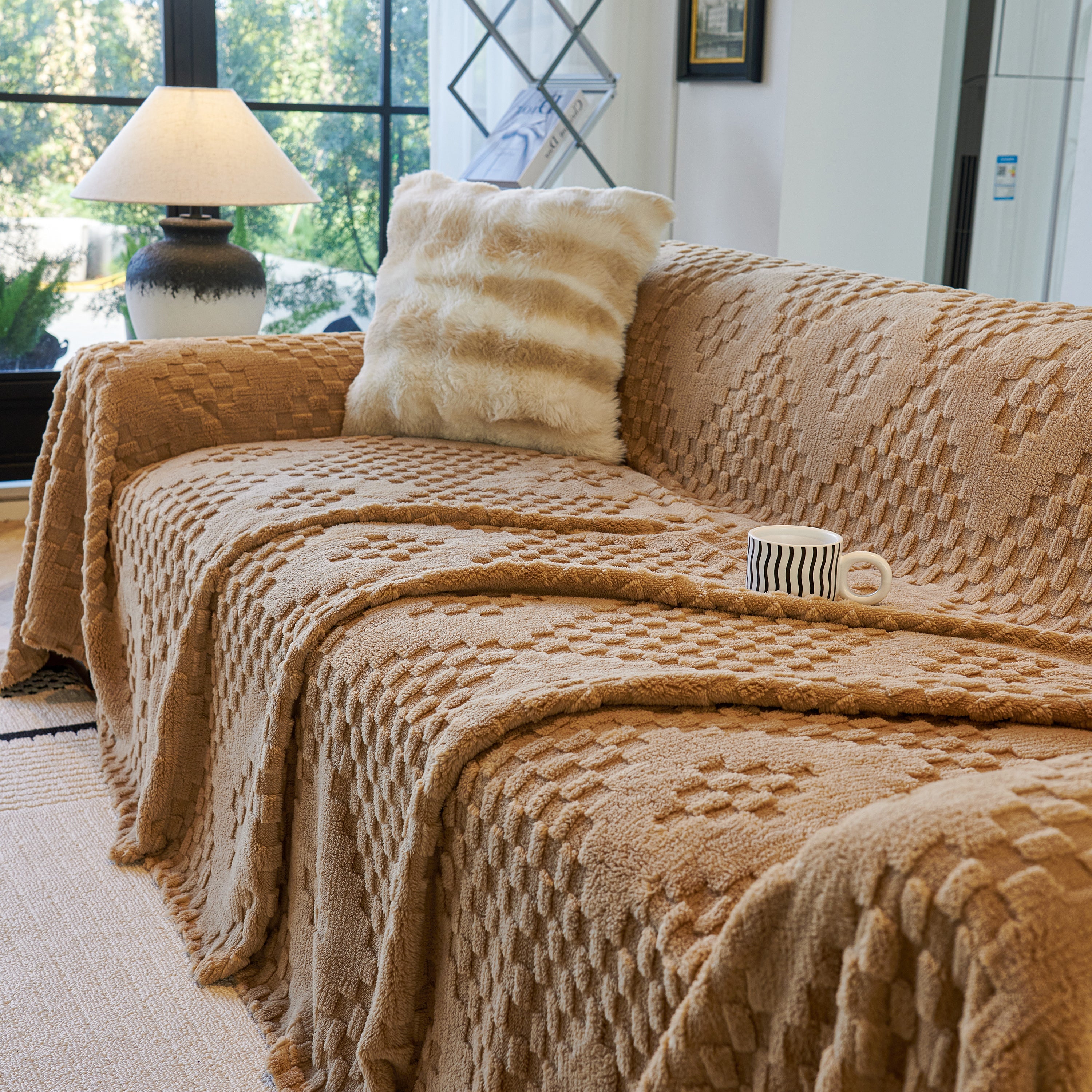 Thickened 3d Plush Premium Living Spaces Couch Covers Soft And Warm Couch Protector Blanket