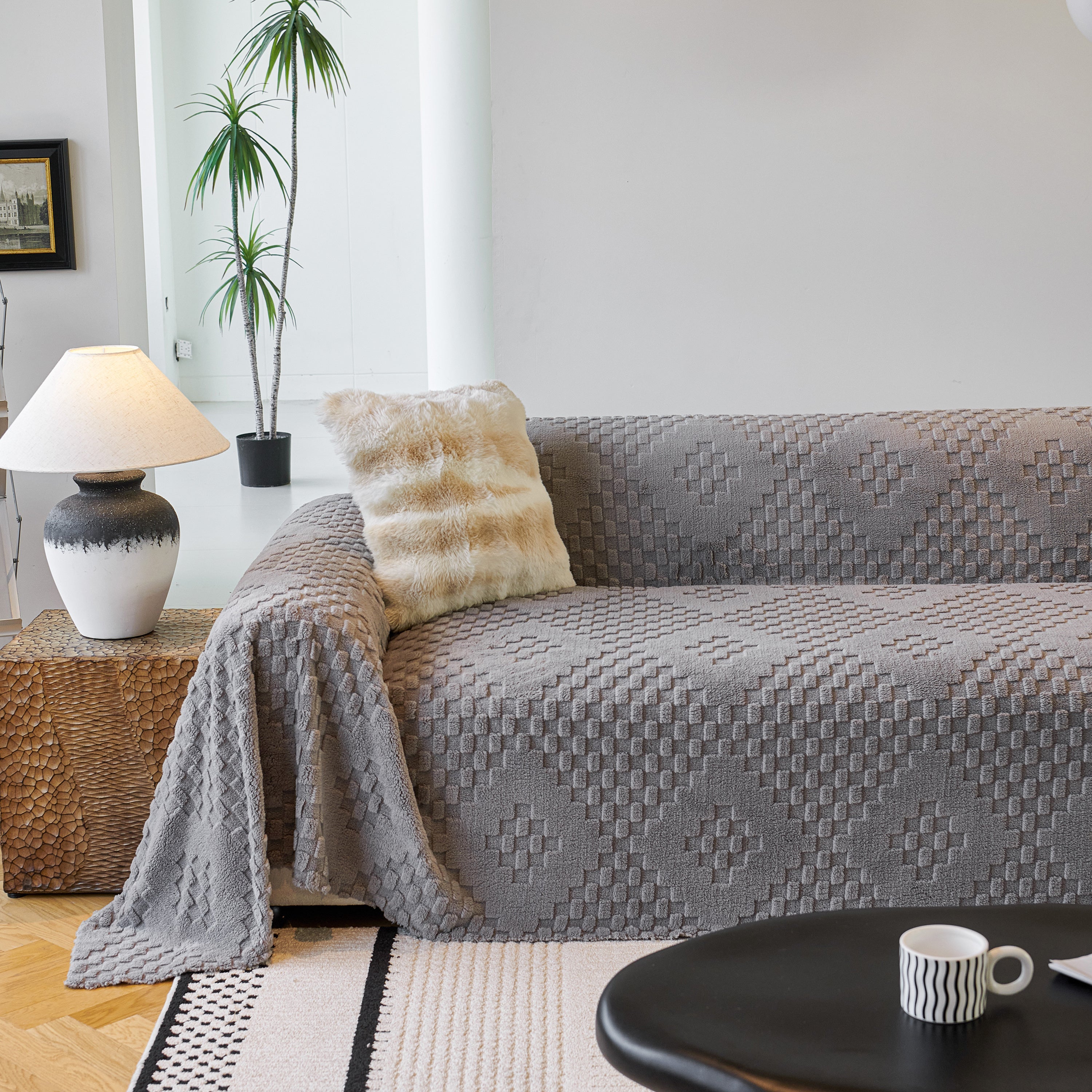 Thickened 3d Plush Premium Living Spaces Couch Covers Soft And Warm Couch Protector Blanket
