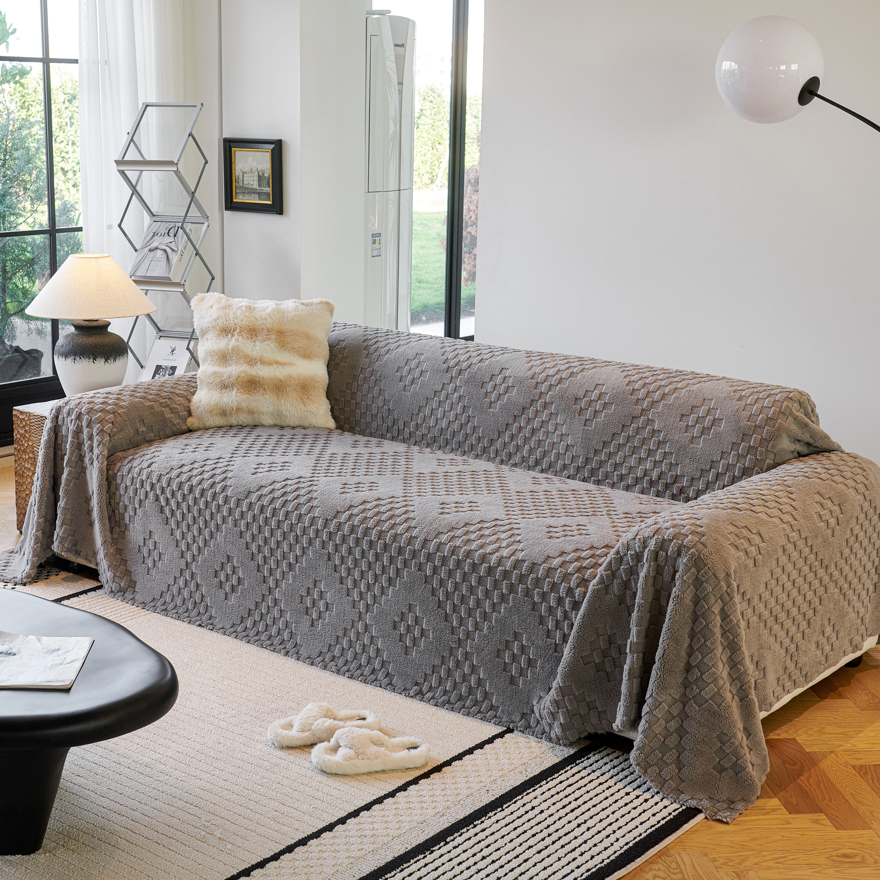 Thickened 3d Plush Premium Living Spaces Couch Covers Soft And Warm Couch Protector Blanket