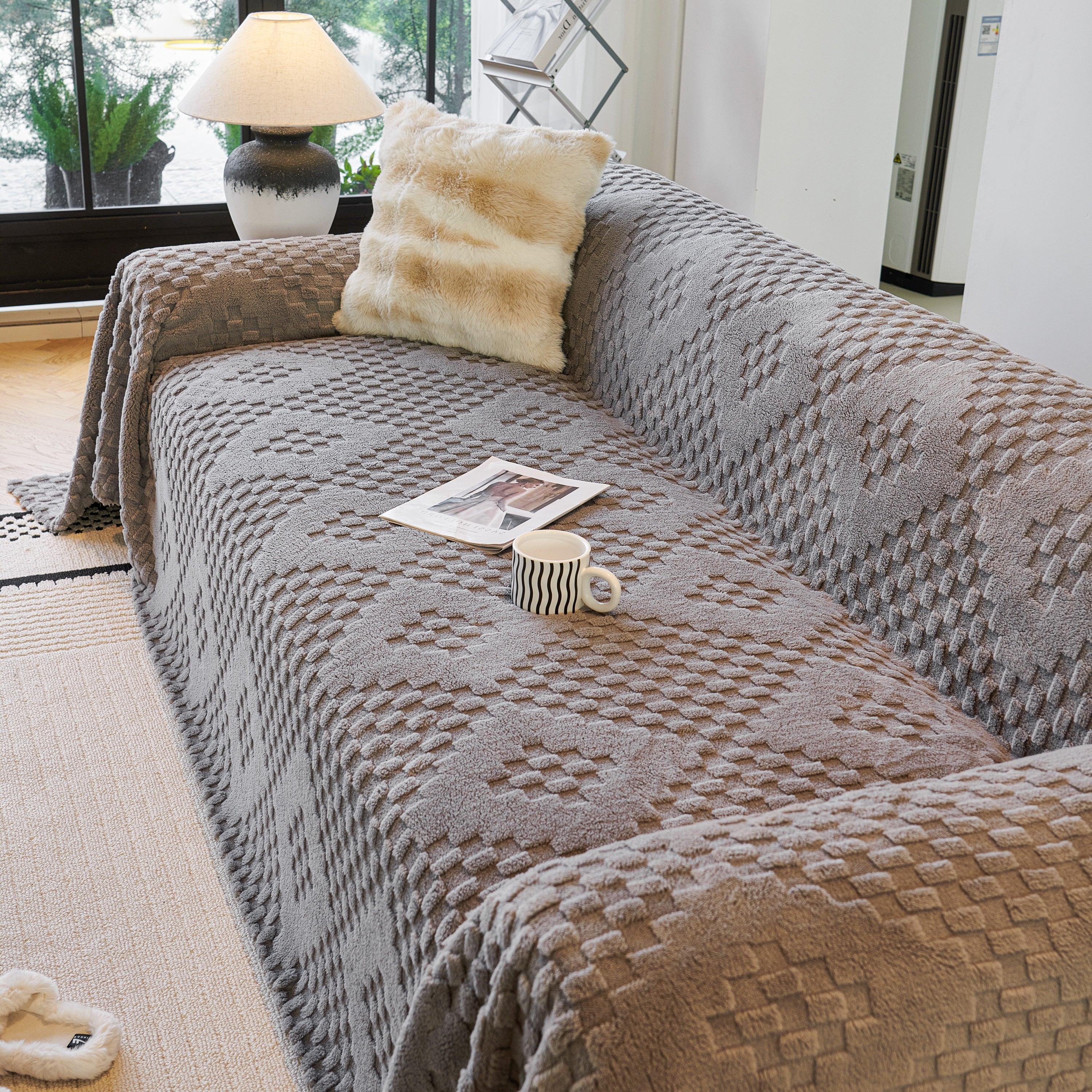 Thickened 3d Plush Premium Living Spaces Couch Covers Soft And Warm Couch Protector Blanket