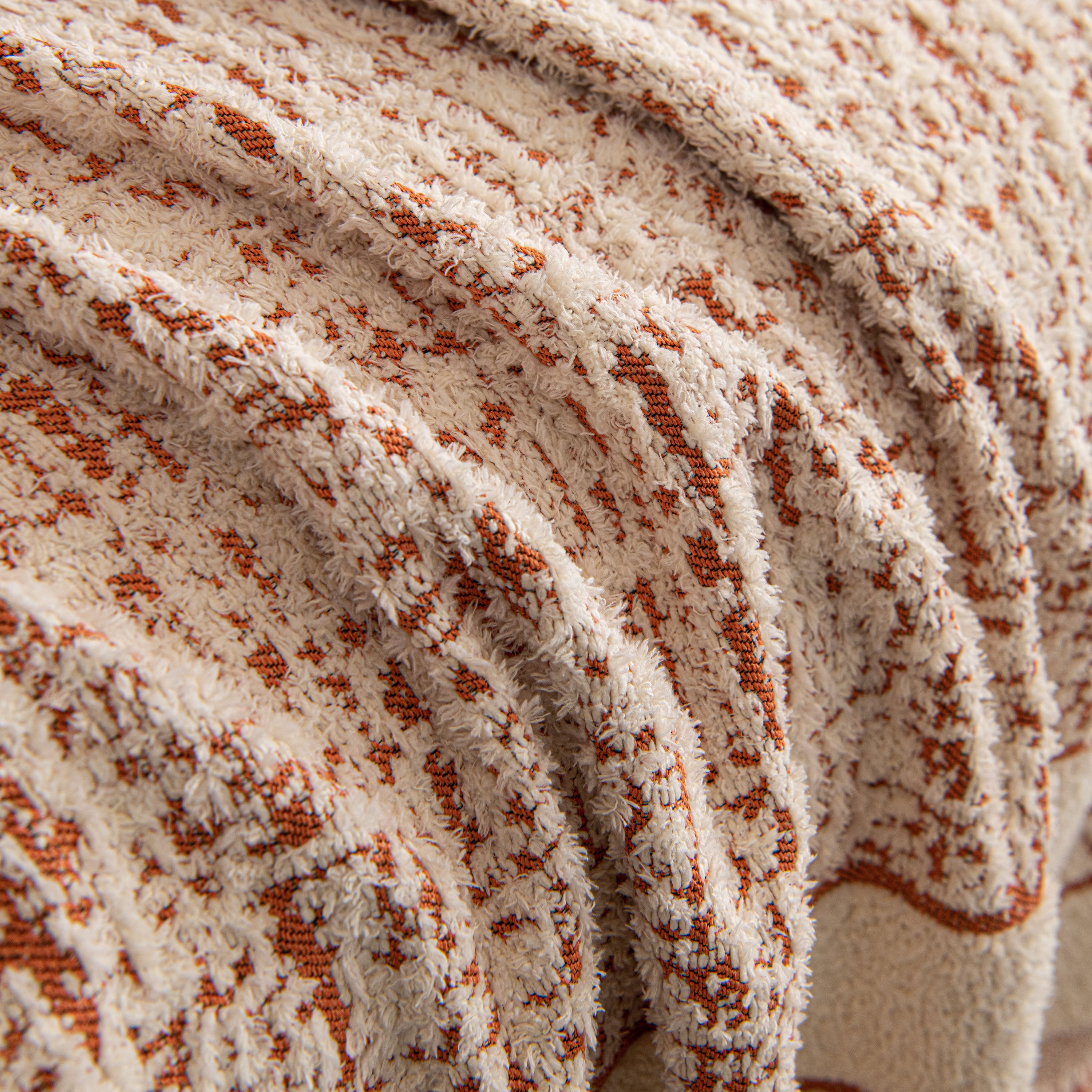 Textured Woven Furniture Protector For Couch, Rustic Farmhouse Sofa Throw Blanket