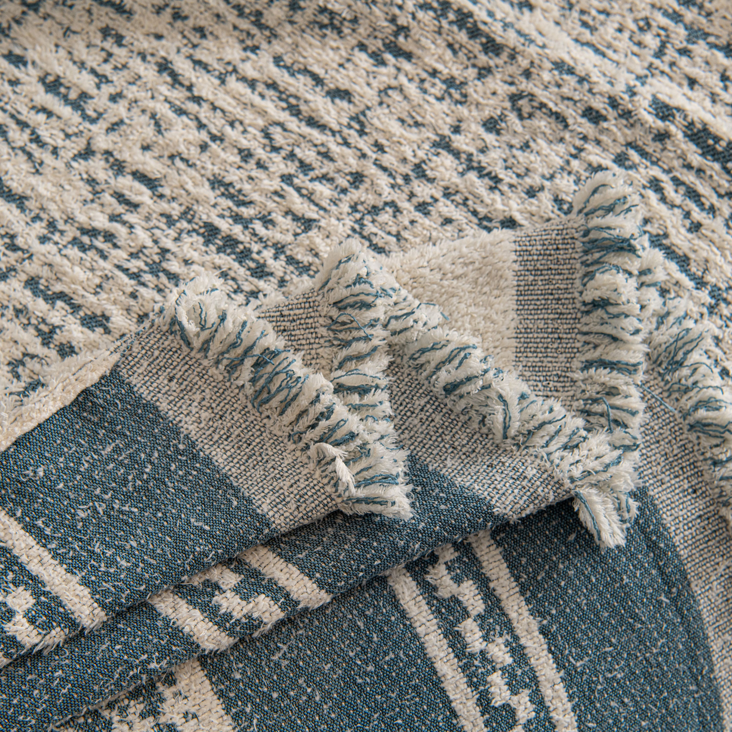 Textured Woven Furniture Protector For Couch, Rustic Farmhouse Sofa Throw Blanket