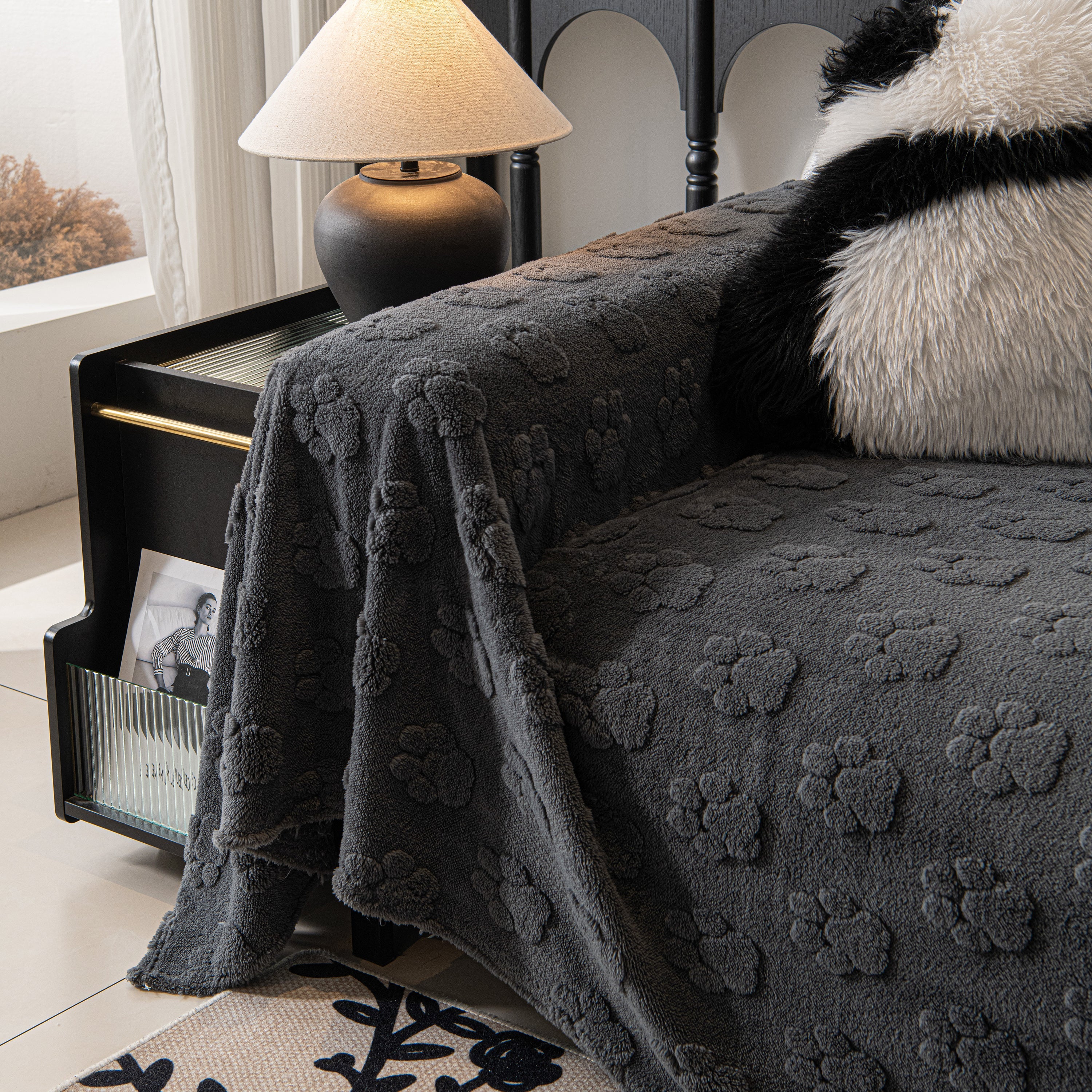 Plush Jacquard Blankets For The Sofa Soft Slipcover Sectional Cover Throws For Sofas