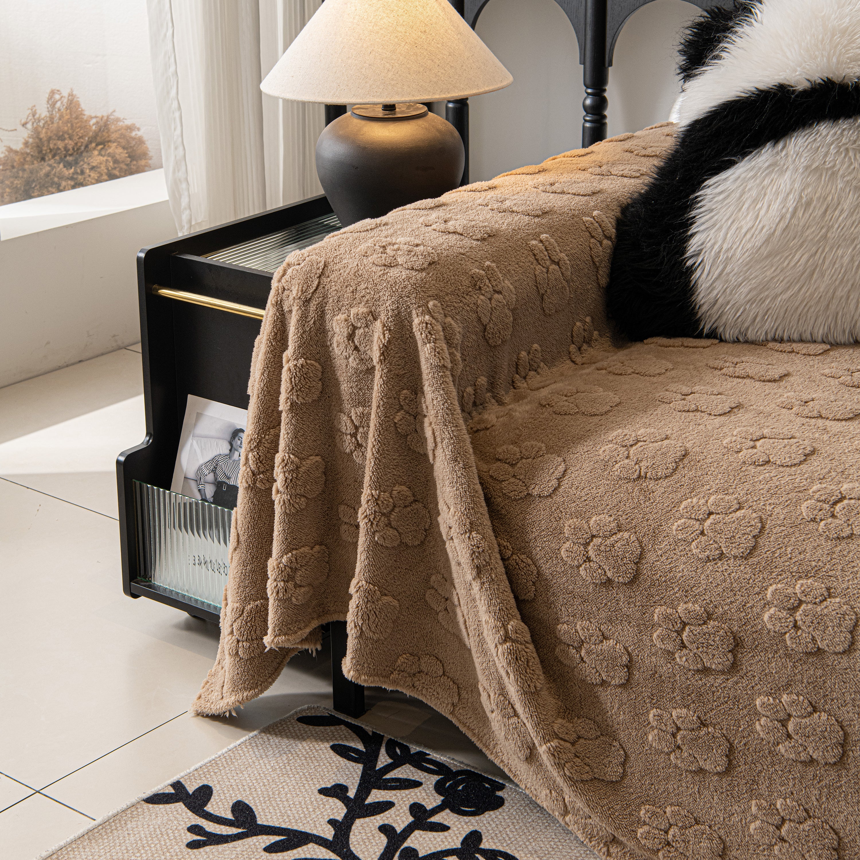 Plush Jacquard Blankets For The Sofa Soft Slipcover Sectional Cover Throws For Sofas