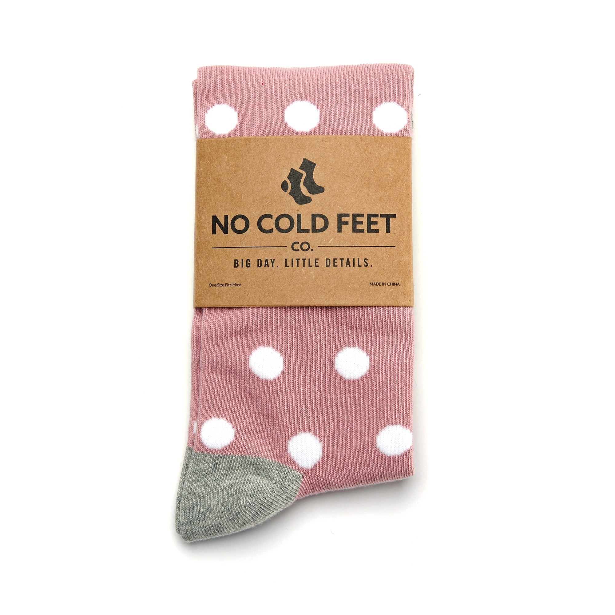 Dusty Rose With White Polka Dot Socks