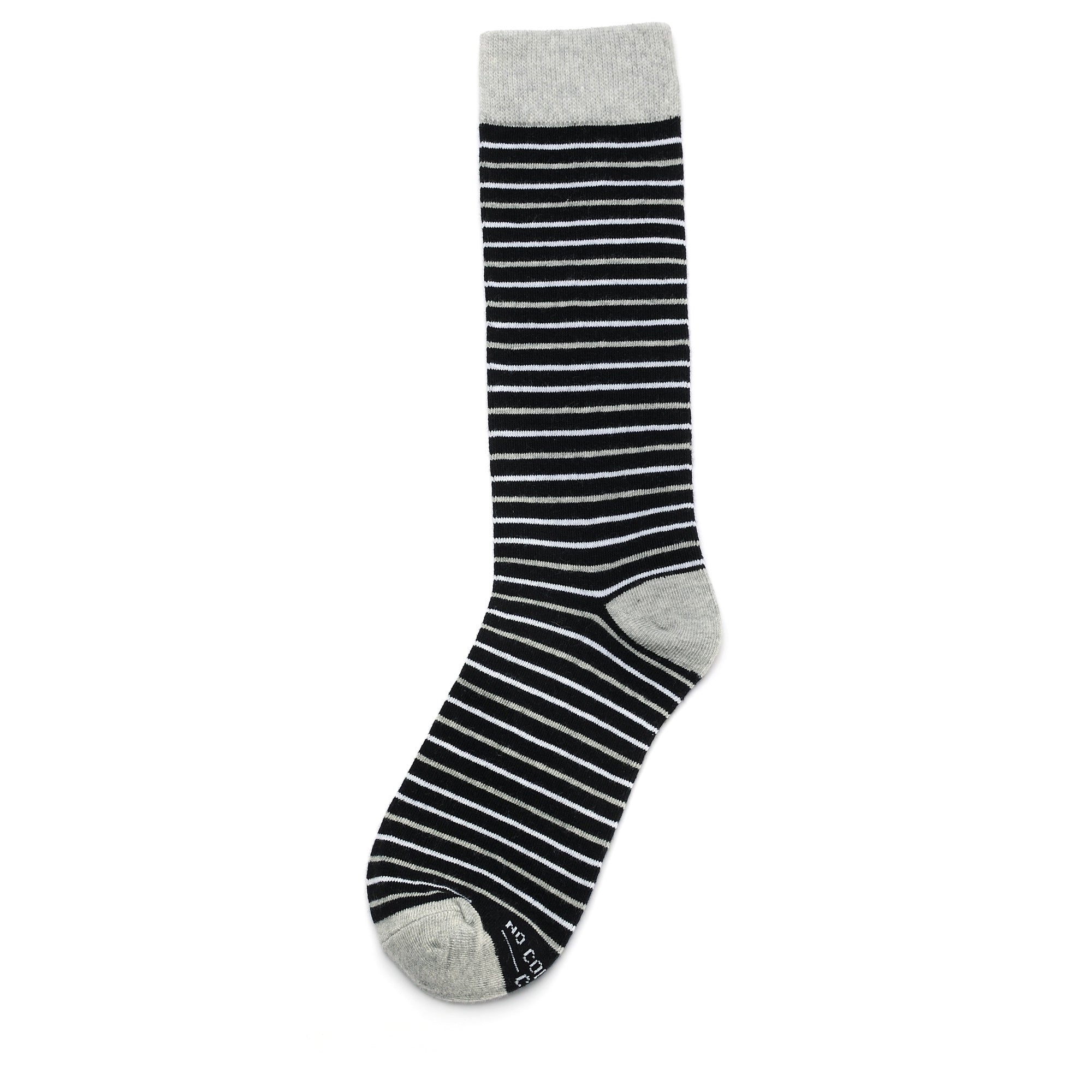 Black, White, And Grey Striped Socks
