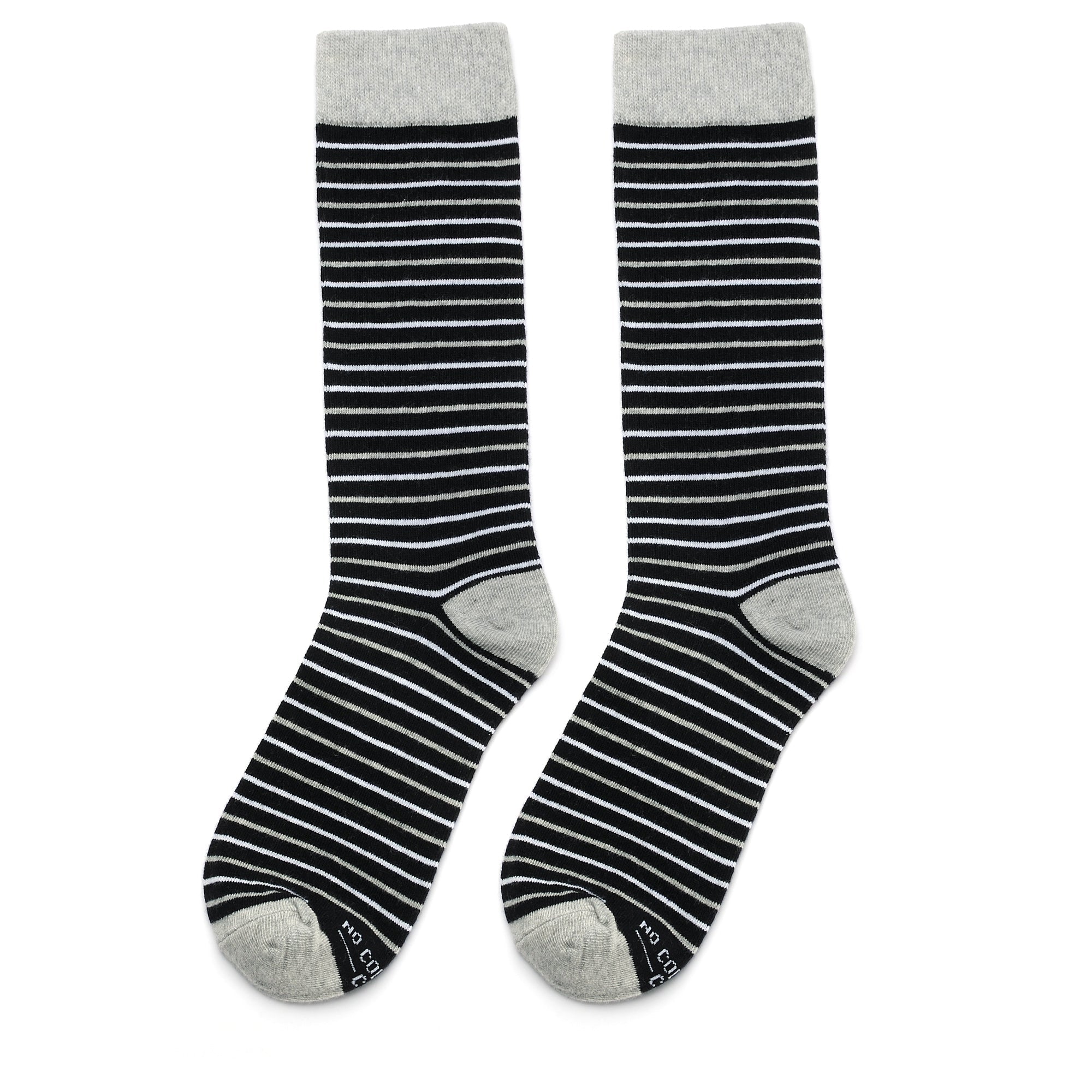 Black, White, And Grey Striped Socks