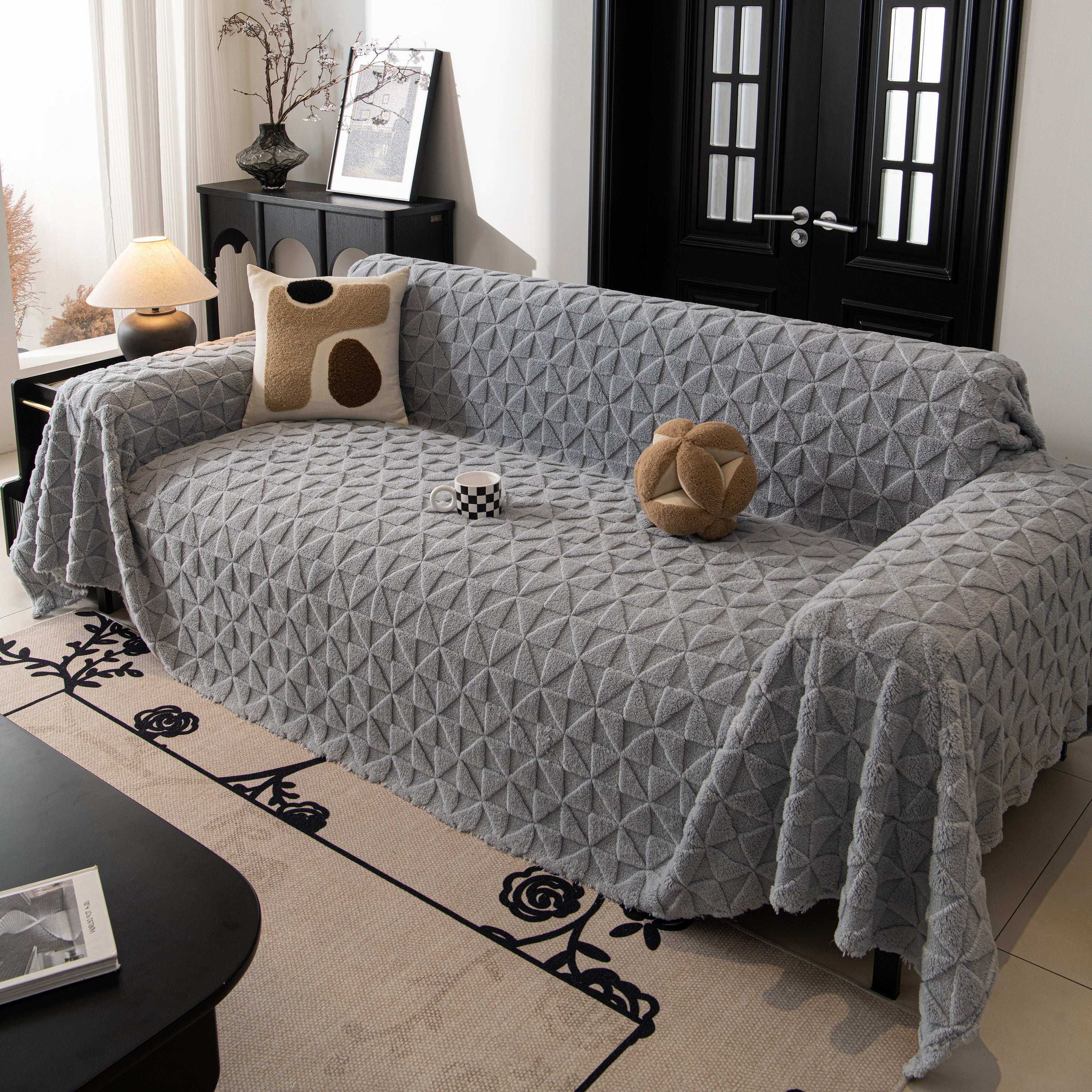 Plush Soft Couch Cover For Sofa And Furniture Lightweight Throw Blankets For Sectional Couch