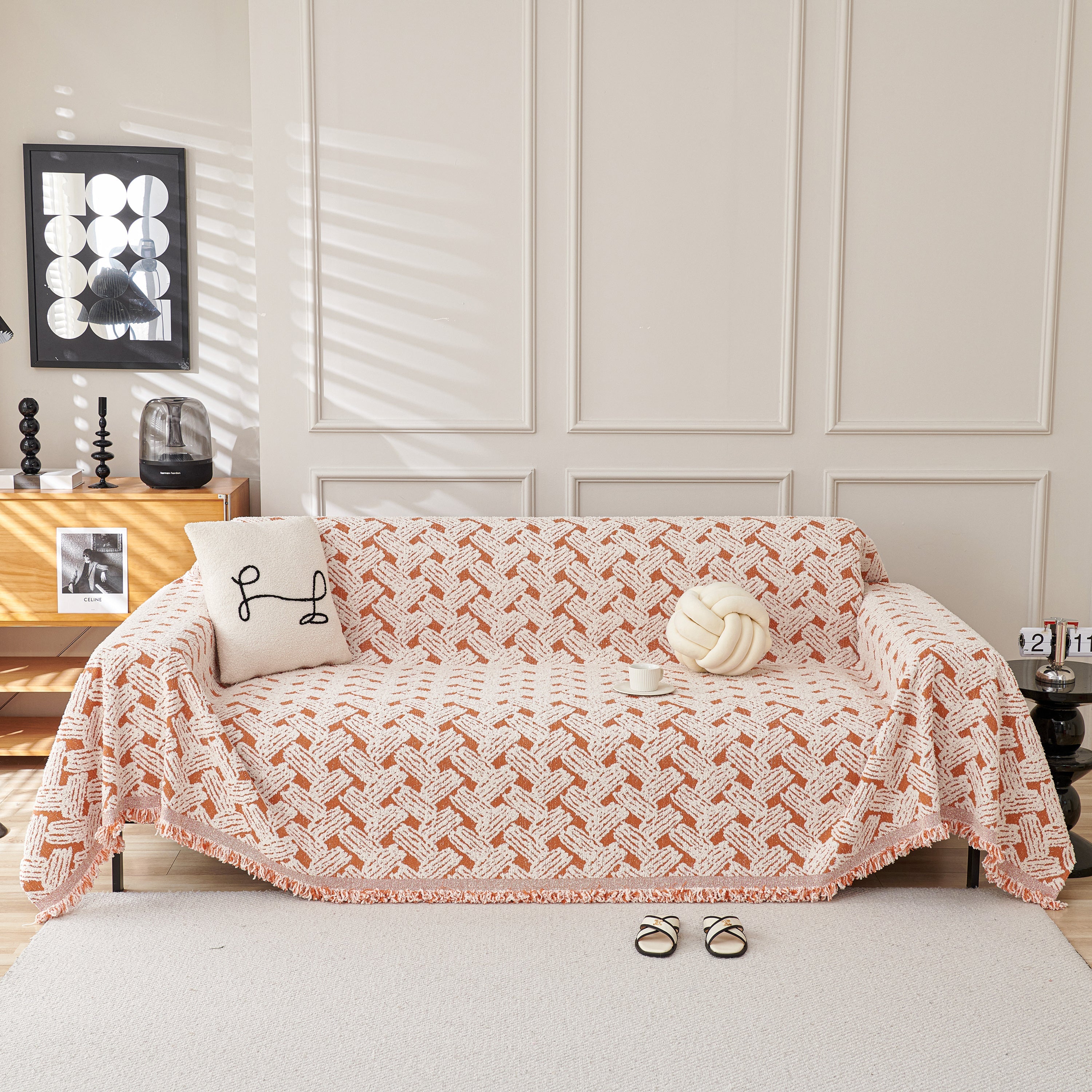 Oversized Reversible Couch Covers Sheet Blanket, L-shape U-shaped Sectional Protector For Cats Dogs