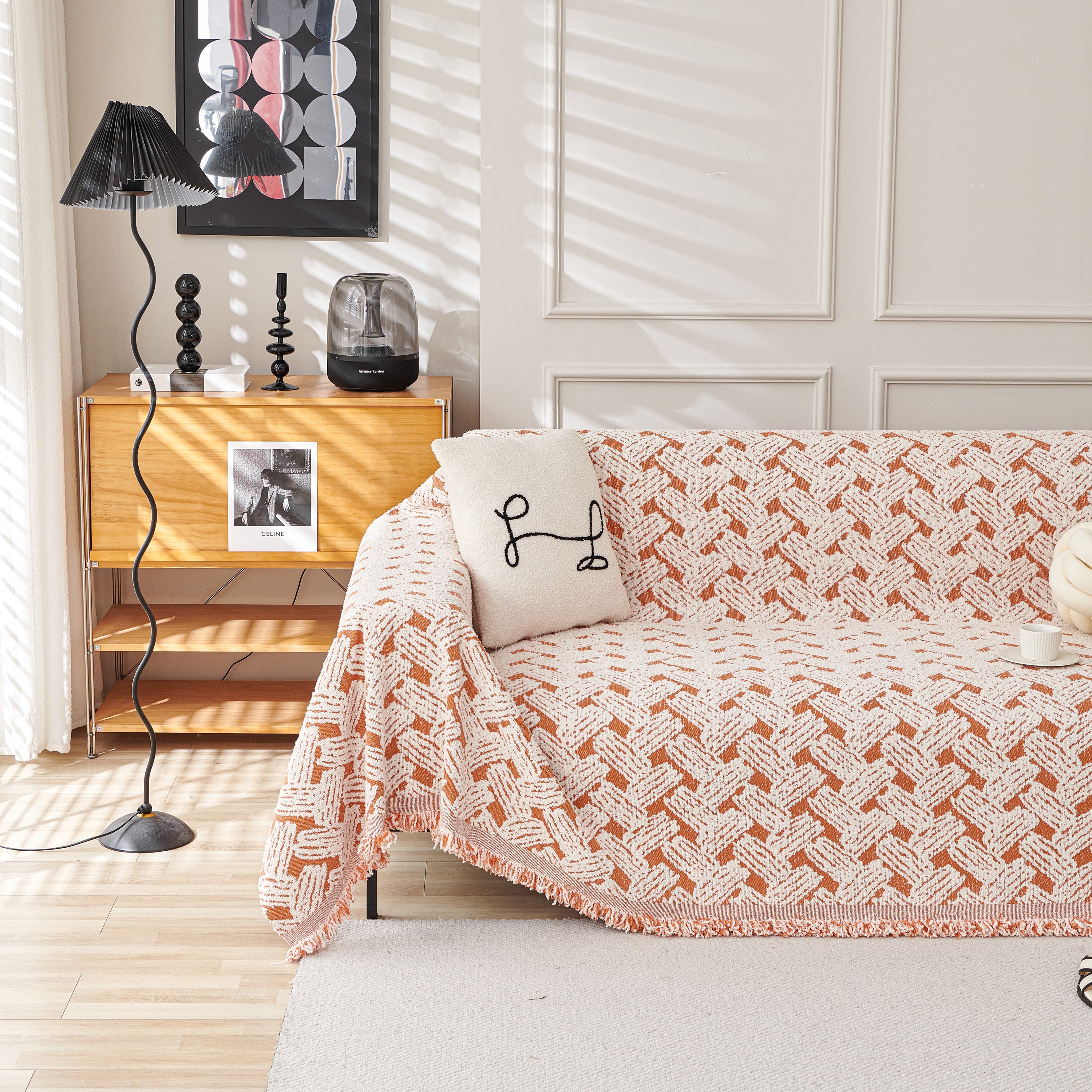 Oversized Reversible Couch Covers Sheet Blanket, L-shape U-shaped Sectional Protector For Cats Dogs
