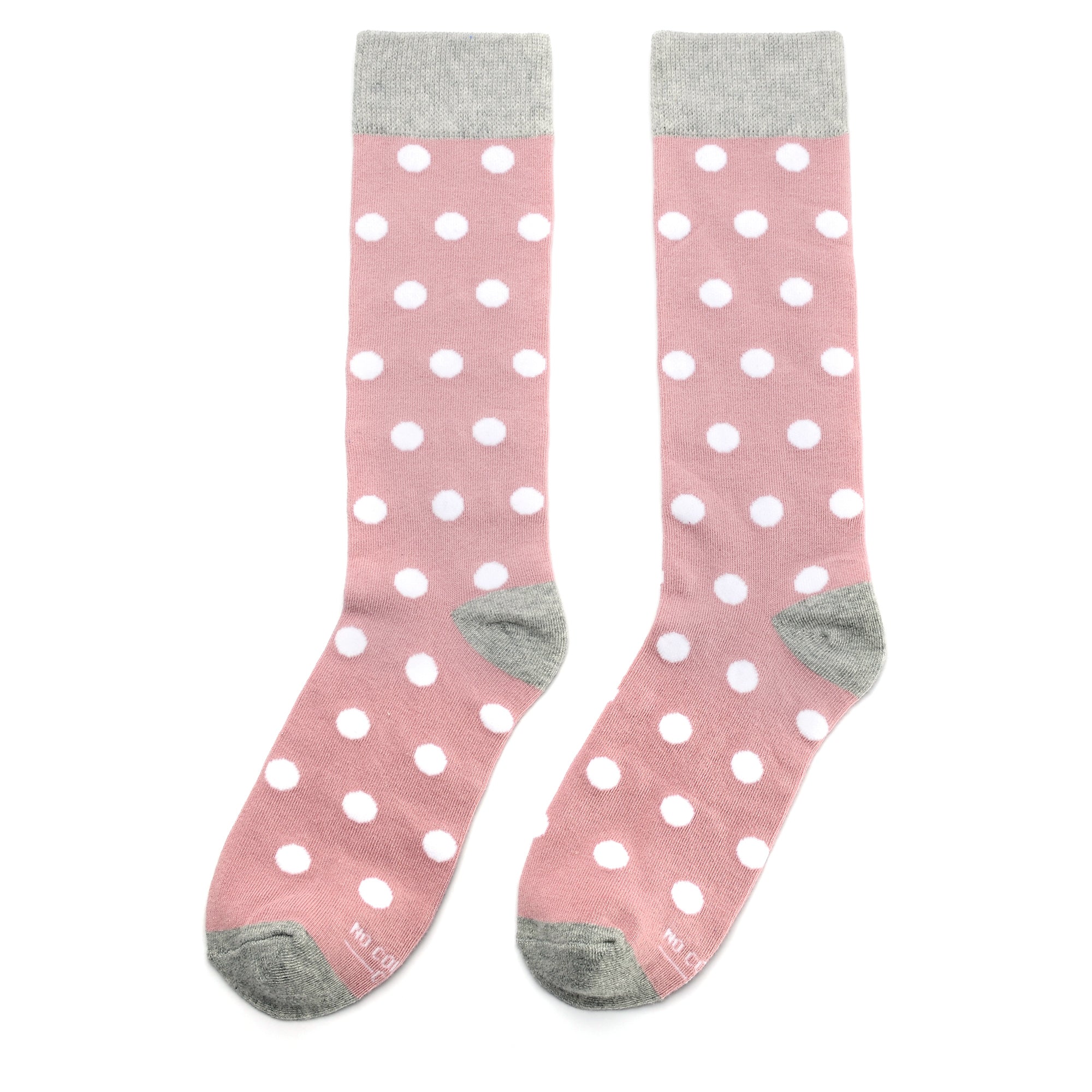 Dusty Rose With White Polka Dot Socks