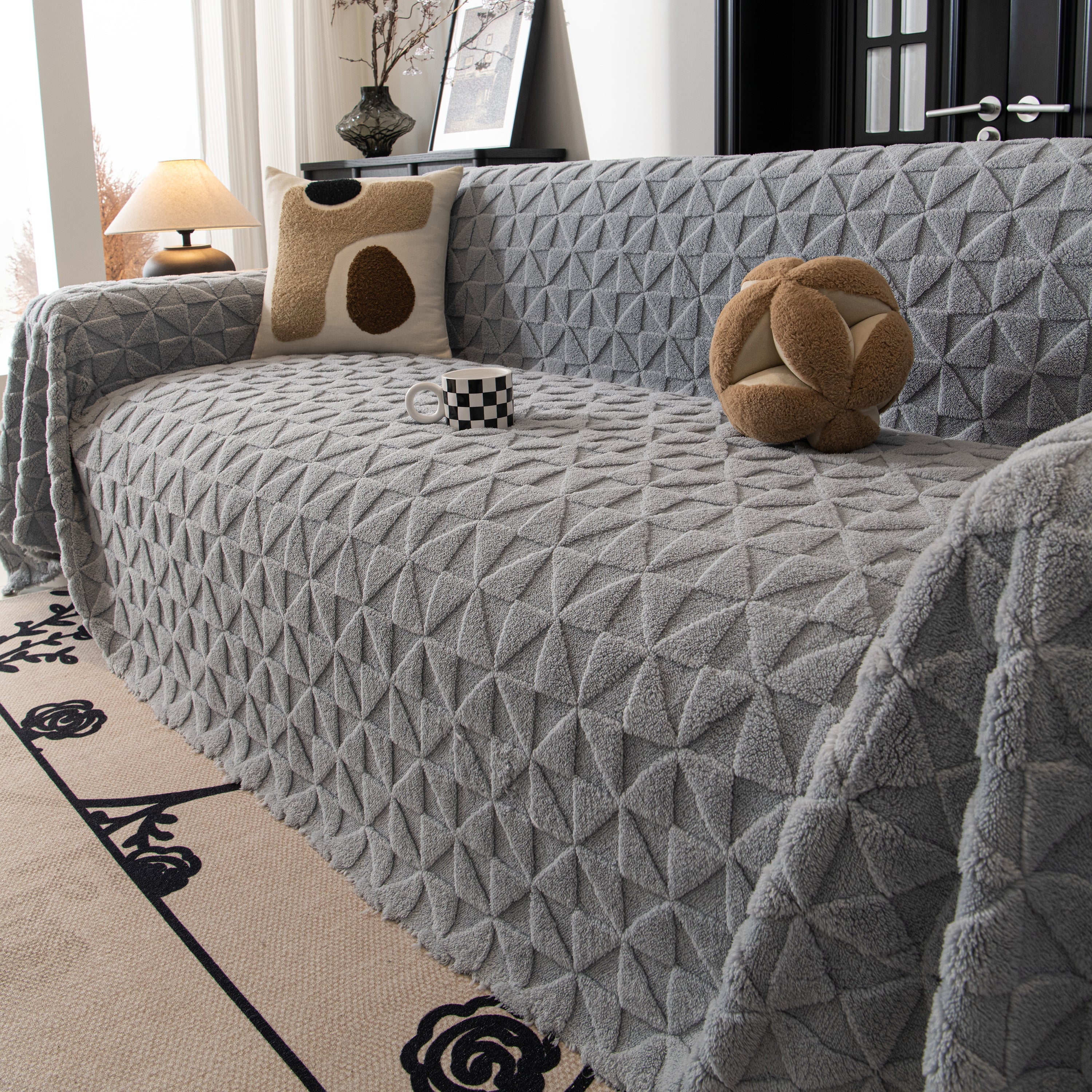 Plush Soft Couch Cover For Sofa And Furniture Lightweight Throw Blankets For Sectional Couch